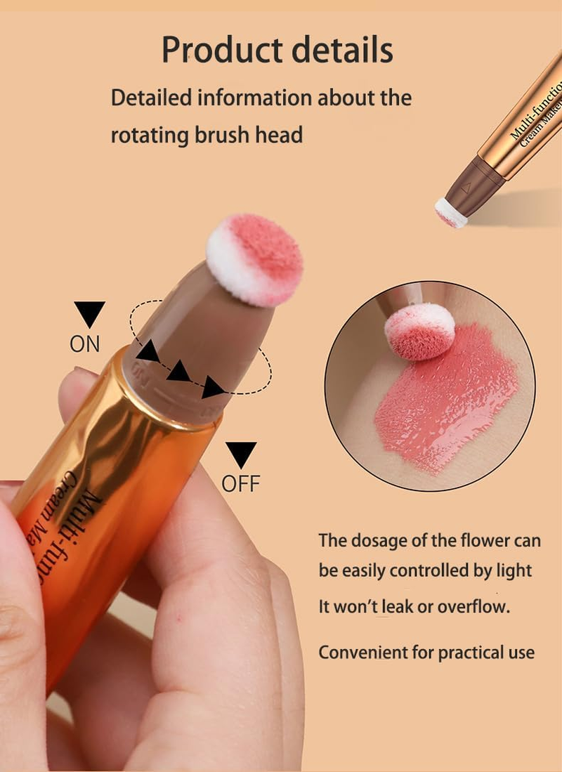 Multi-Functional Contour Pen Set, Liquid Highlighter, Blush and Concealer with Pillow Applicator, High Coverage, Pack of 3 image number 1