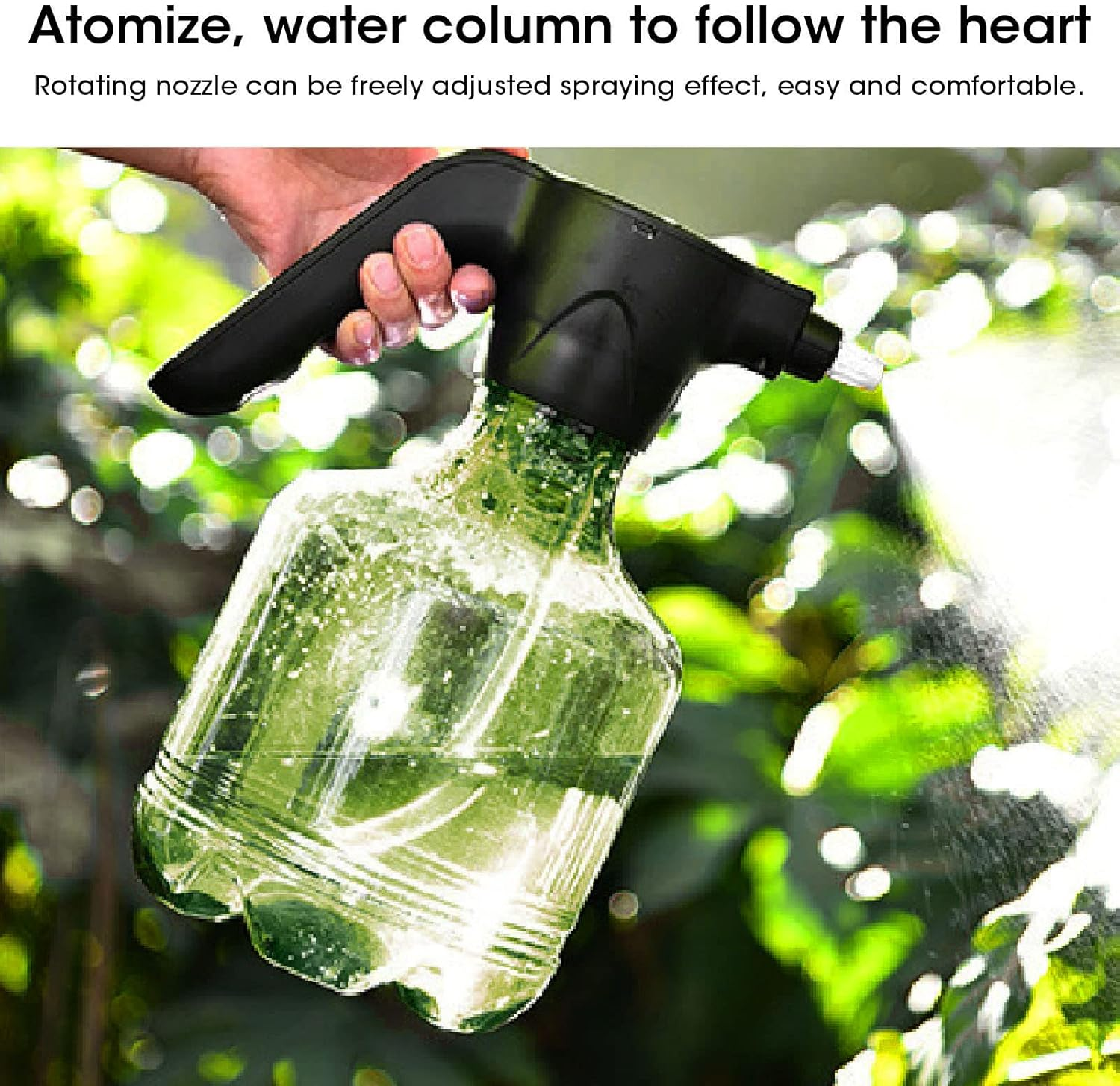 Automatic Garden Sprayer Bottles, Electric Watering Plant Spray Bottle Rechargeable 800 Mah Automatic Spray Rotating Nozzle for Garden (Green) image number 5