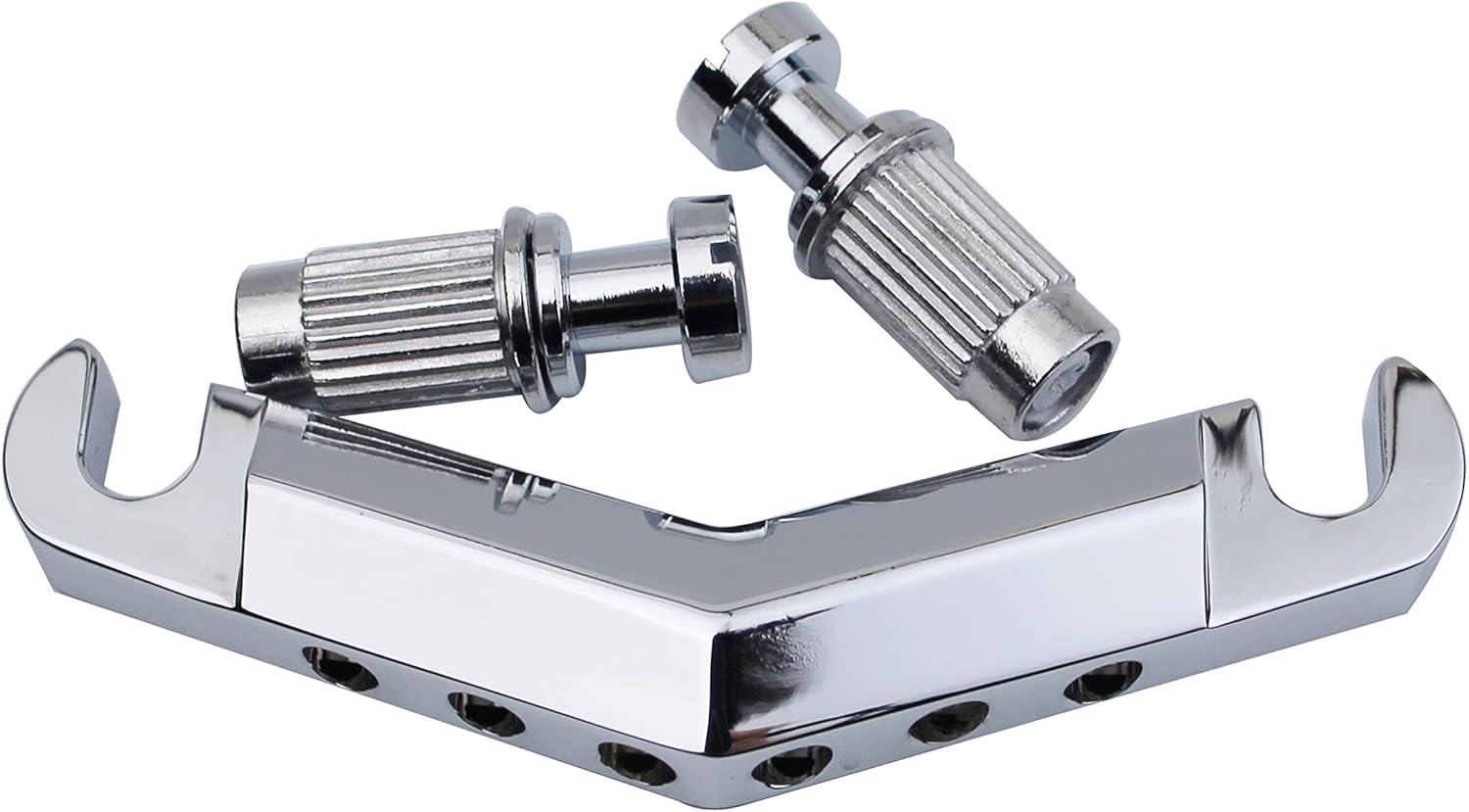 Guyker Guitar Stop Bar Tailpiece with Anchors and Studs Replacement Part Compatible with Les Paul LP SG Style 6 String Electric Guitar - GK21, Chrome