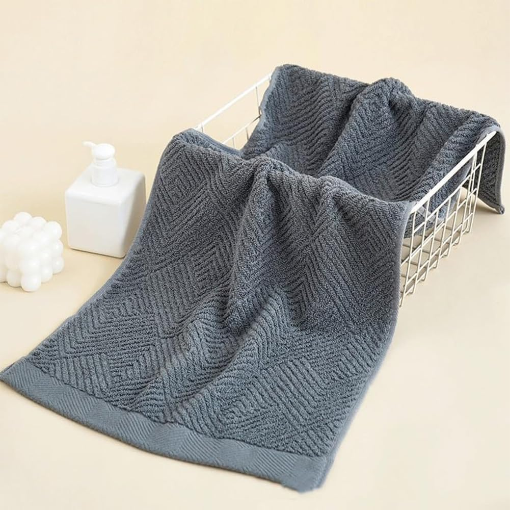 Cawtiuly Hand Towels Set of 4, Weave 100% Terry Cotton Bath Towel Super Soft Highly Absorbent Face Towel for Bathroom 35 * 75 Cm Hotel Spa Quality Absorbent Towels - Green Gray image number 2