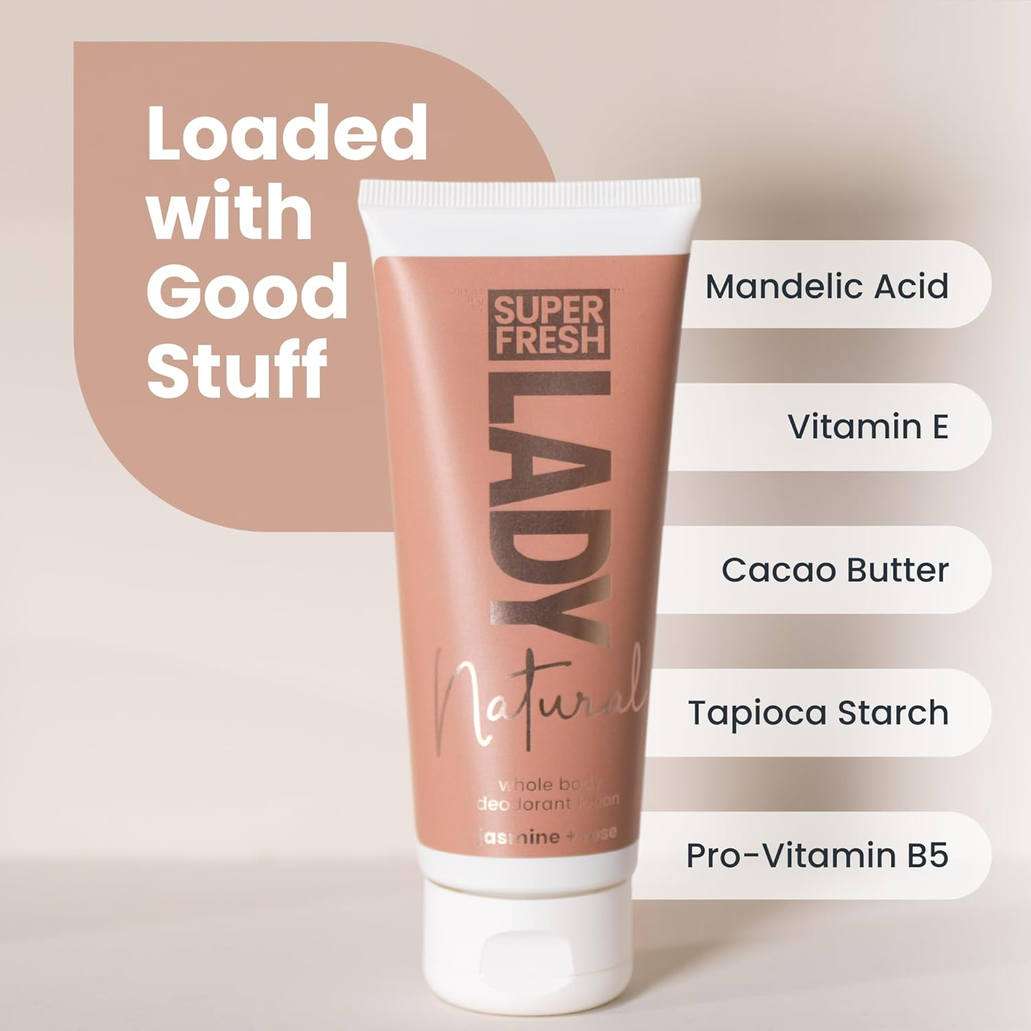 Lady Parts Natural Whole Body Deodorant Lotion for Boobs Thighs Underarm Crotch | Aluminum Free All Day Women Odor Control | Baking Soda Free Hypoallergenic & Safe for Sensitive Skin | Jasmine Rose image number 5