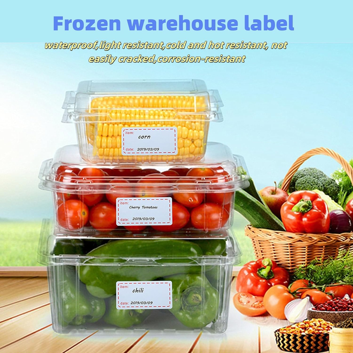 Hybsk Removable Freezer Labels 1X2 Inch Food Label 500 Pcs Refrigerator Storage Labels Waterproof Oil Resistant Pantry Label Date Stickers for Containers, Mason Jar, Bottle (Blue) - Red image number 4