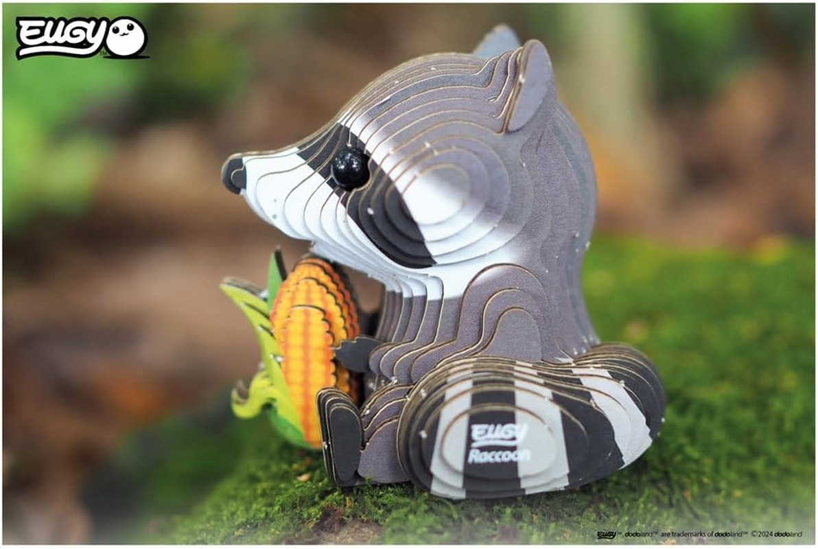 EUGY 103 Raccoon 3D Puzzle - 46 Piece Eco-Friendly Educational Toy Puzzle for Boys, Girls & Kids Ages 6+ image number 5