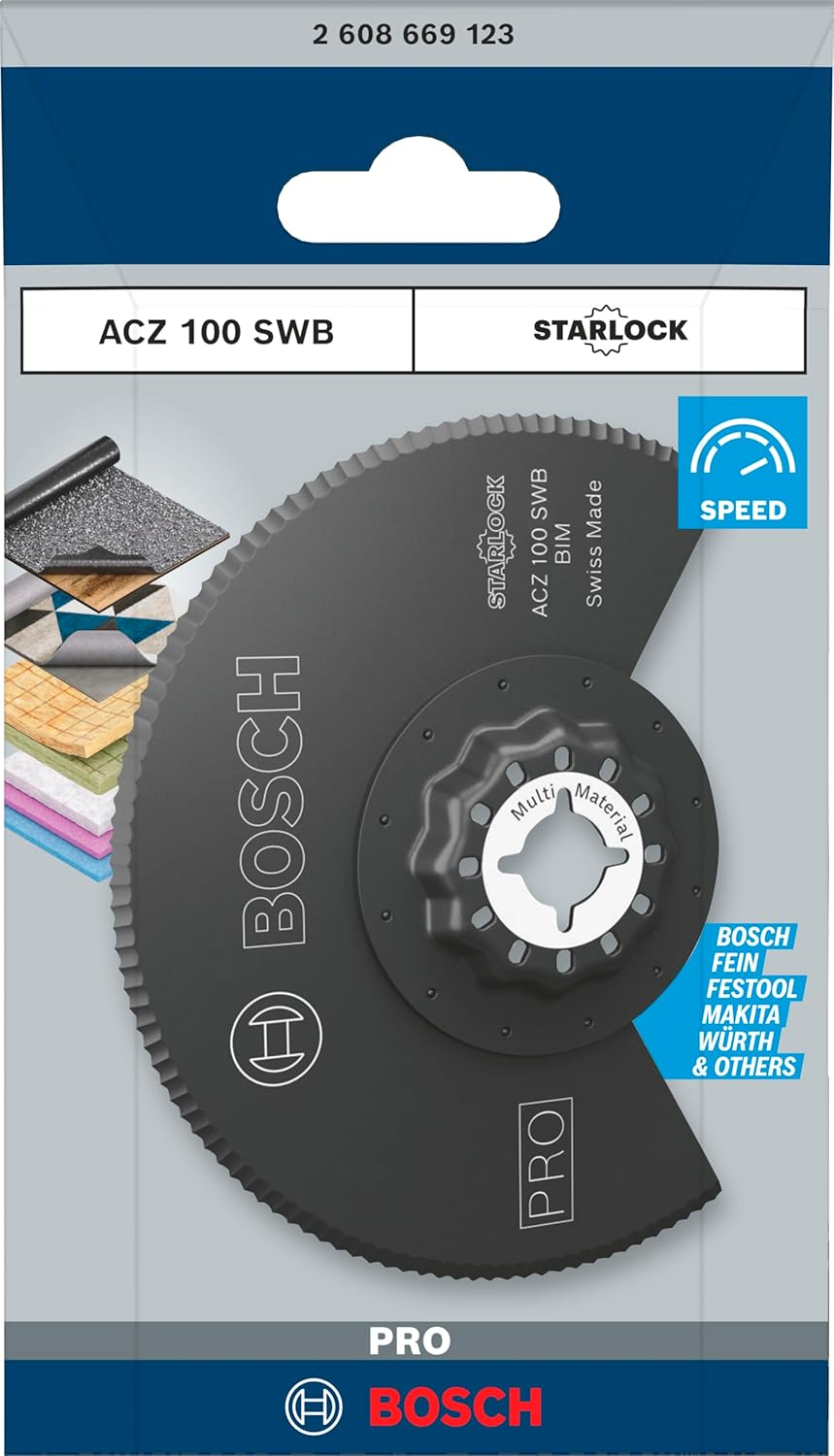 Bosch 1 X PRO ACZ 100 SWB Segment Saw Blade (For Roof Felt, PS Polystyrene, Diameter 100 Mm, Professional Accessory Multifunctional Tool) image number 5