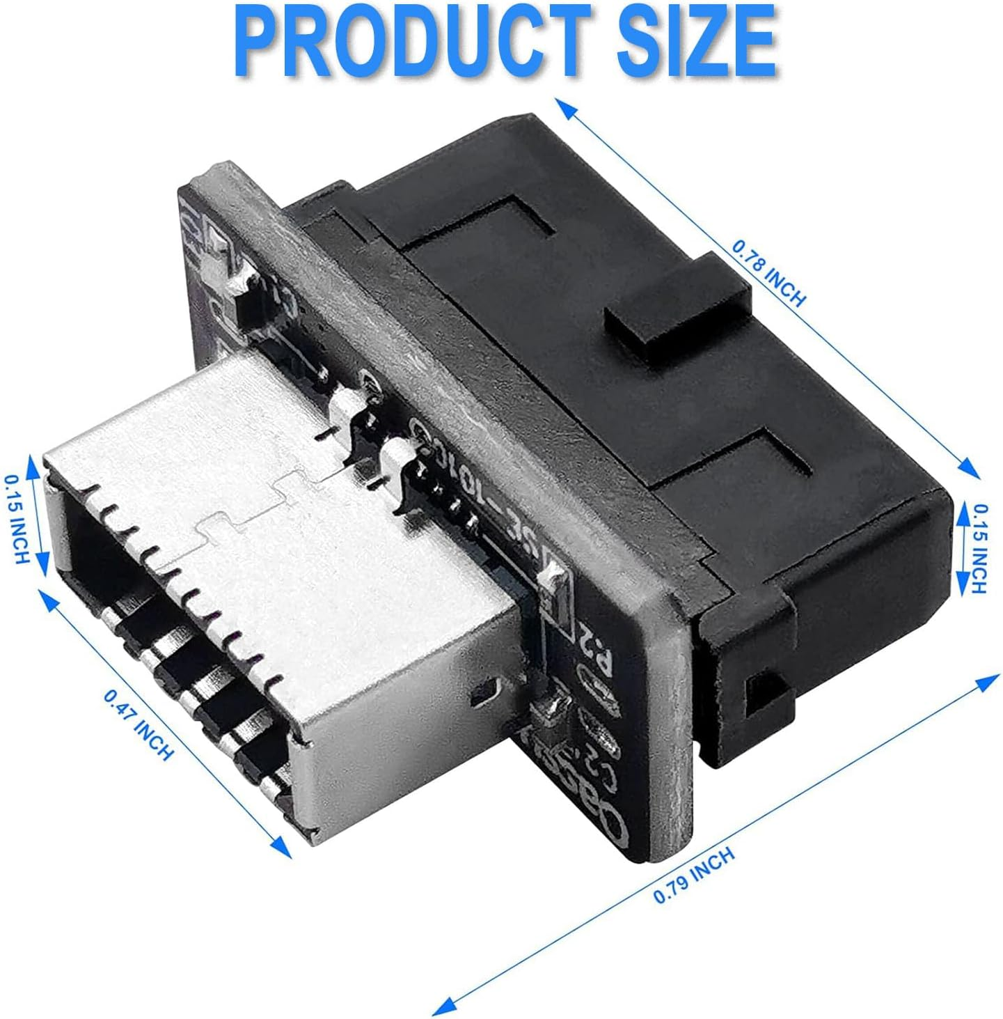 BEANPRECOY Vertical USB Front Panel Adapter - Internal USB 3.1 Type-E to USB 3.0 20 Pin Header for USB Type C Mount image number 2