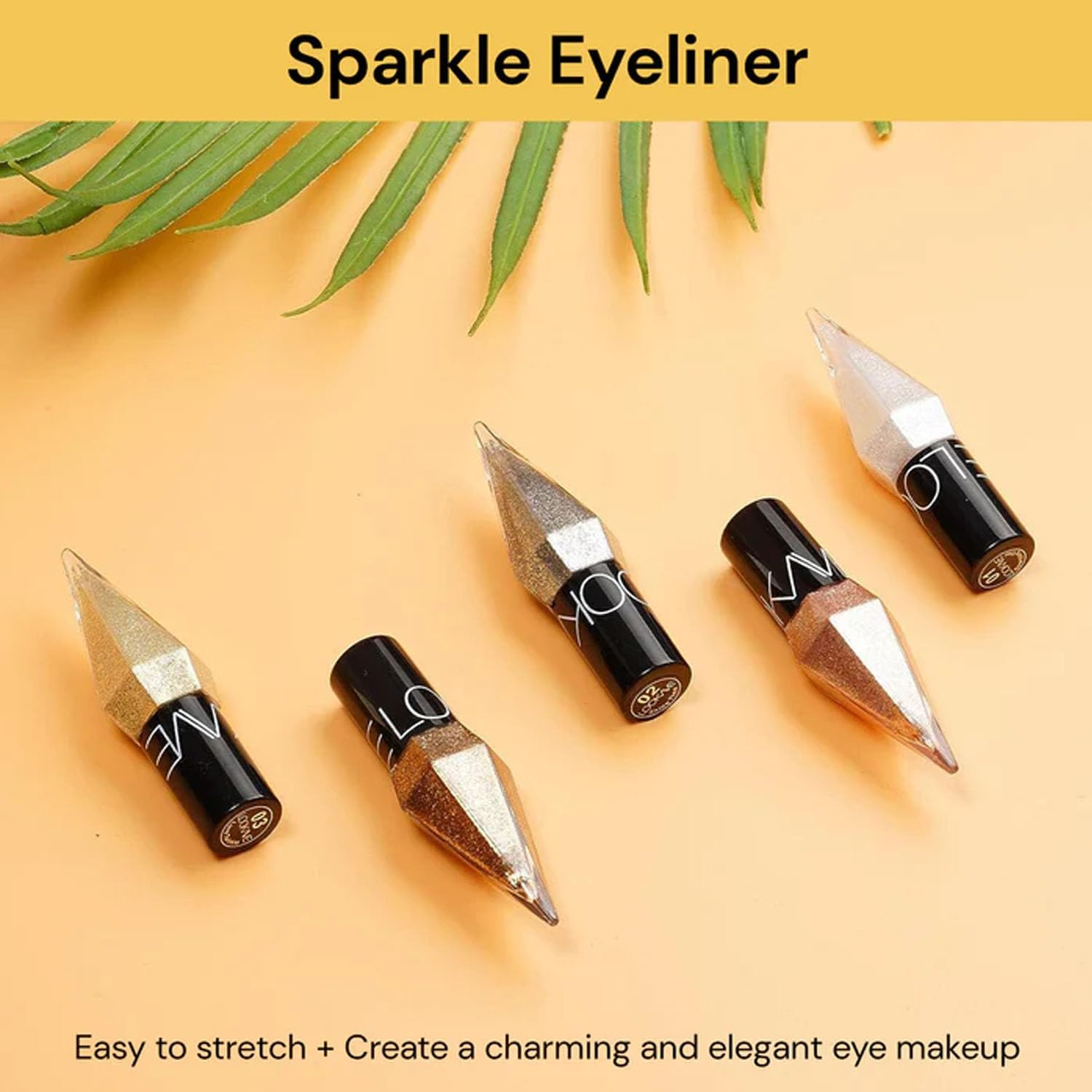 EZONEDEAL 5Pcs Glitter Liquid Eyeliner, 5 Colors Metallic Shimmer White Silver Gold Diamond Eye Liner, Glitter Eye Liner Eye Shadow Pencils, Waterproof Eyeshadow Long Lasting Glow Sparkle for Women image number 3