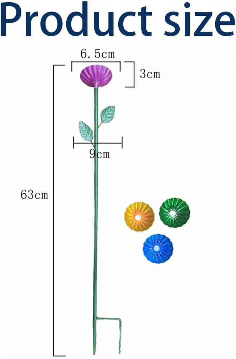 4 Pack Bee Cups for Garden Metal Bee Water Feeder with Vivid Flower Design, Bee Watering Station, Colorful Butterfly Bath Bowl Bee Cups for Outdoor Garden Yard Decor (Green,Red,Yellow,Blue)