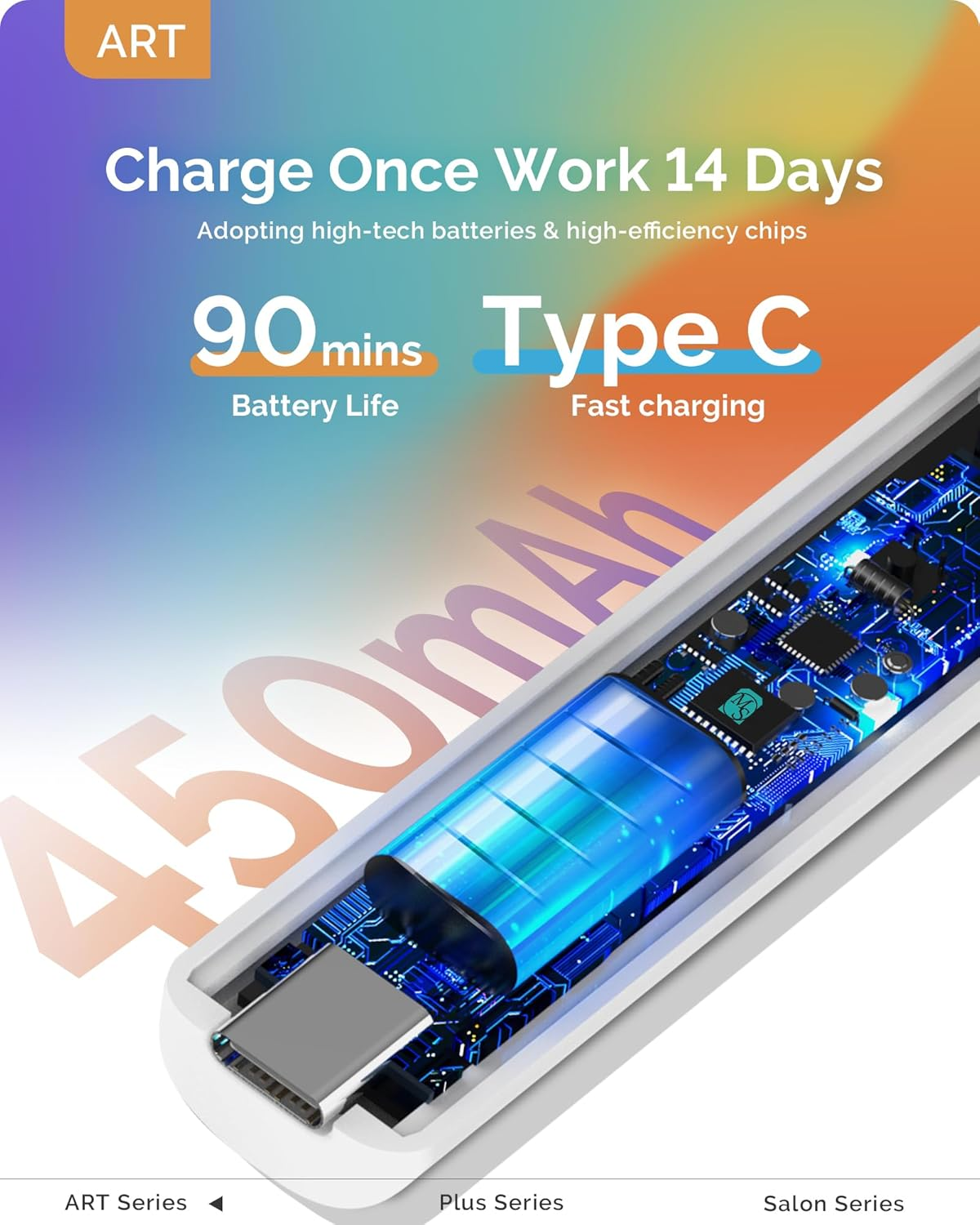 Melodysusie Handheld UV Light for Gel Nails, ART01R Cordless Gel X Nail Lamp Rechargeable with LCD Display, Eye-Protective Cover Flash Cure Nail Dryer for Rhinestone Glue Decoration DIY at Home image number 6