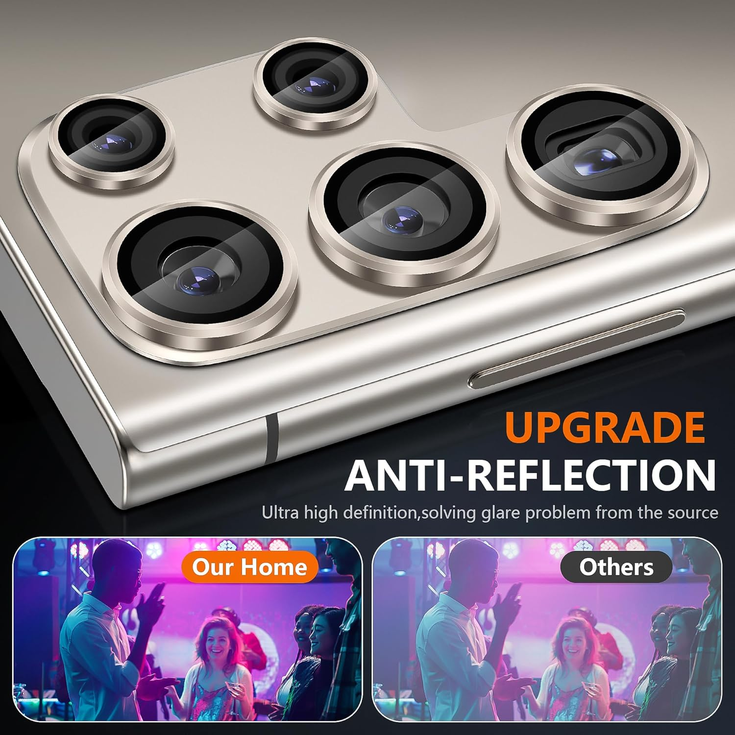 Diruite Camera Lens Protector for Samsung Galaxy S25 Ultra Camera Protector HD anti Scratch Tempered Glass&Aluminum Frame Lens Cover,Integrated Grey image number 4