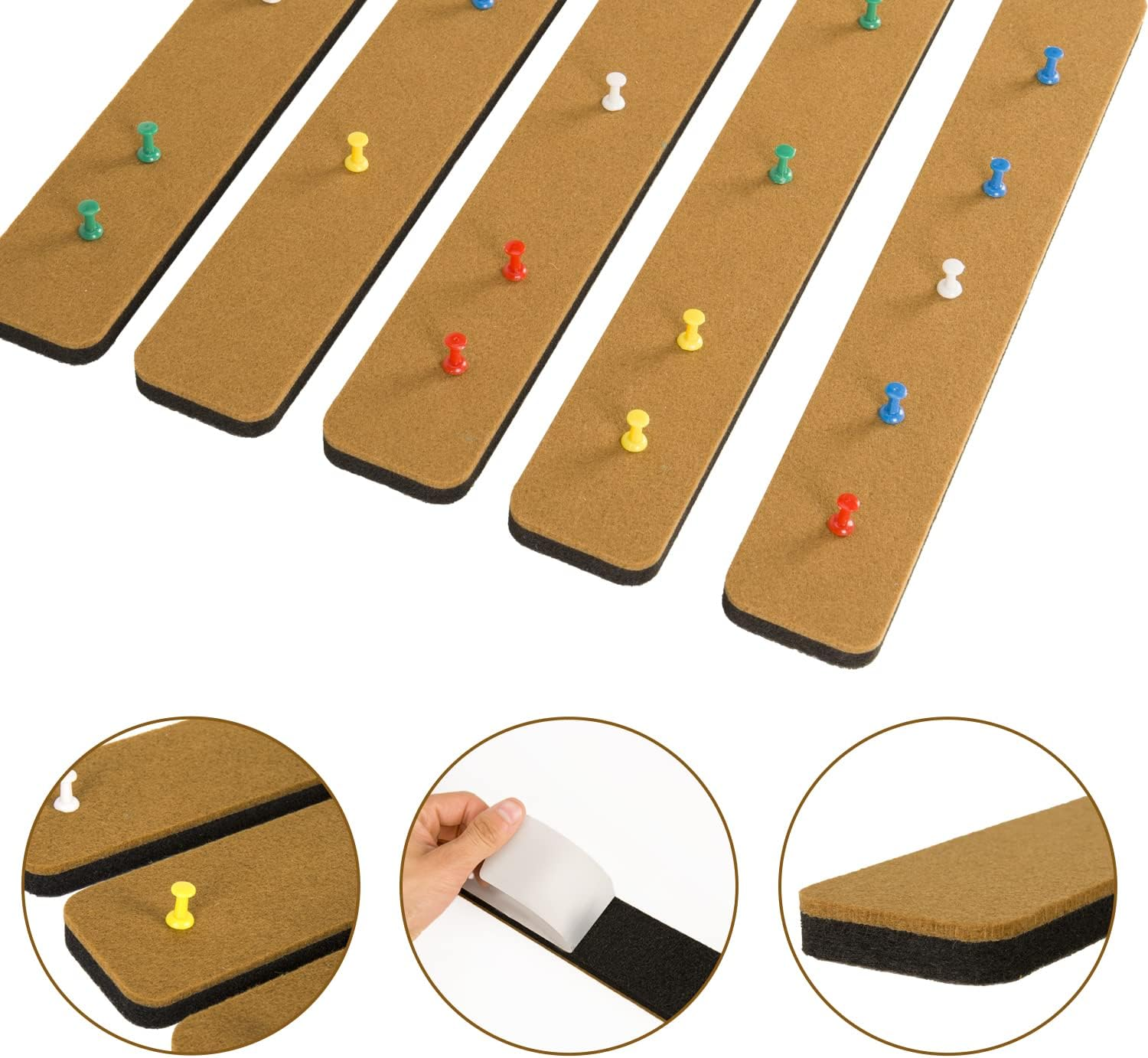 Bulletin Board Cork Board Cork Boards for Walls Cork Board for Office Pin Board Bulletin Boards for Walls (Brown)