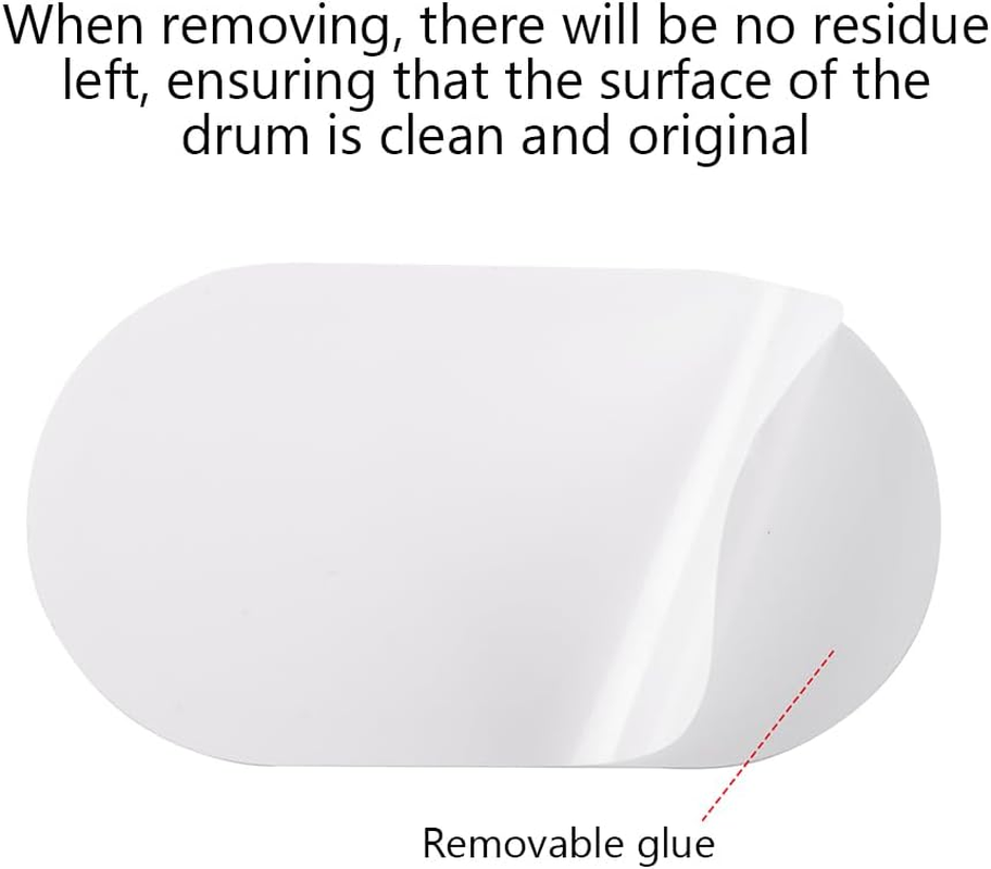 FUNFANG 2 Pack Double Pedal Drumhead Patches Wear-Resistant Stickers Self-Adhesive Drumhead Patch Protectors Drum Protective Pad for Bass Drum and Percussion Accessories White 18X10Cm image number 1