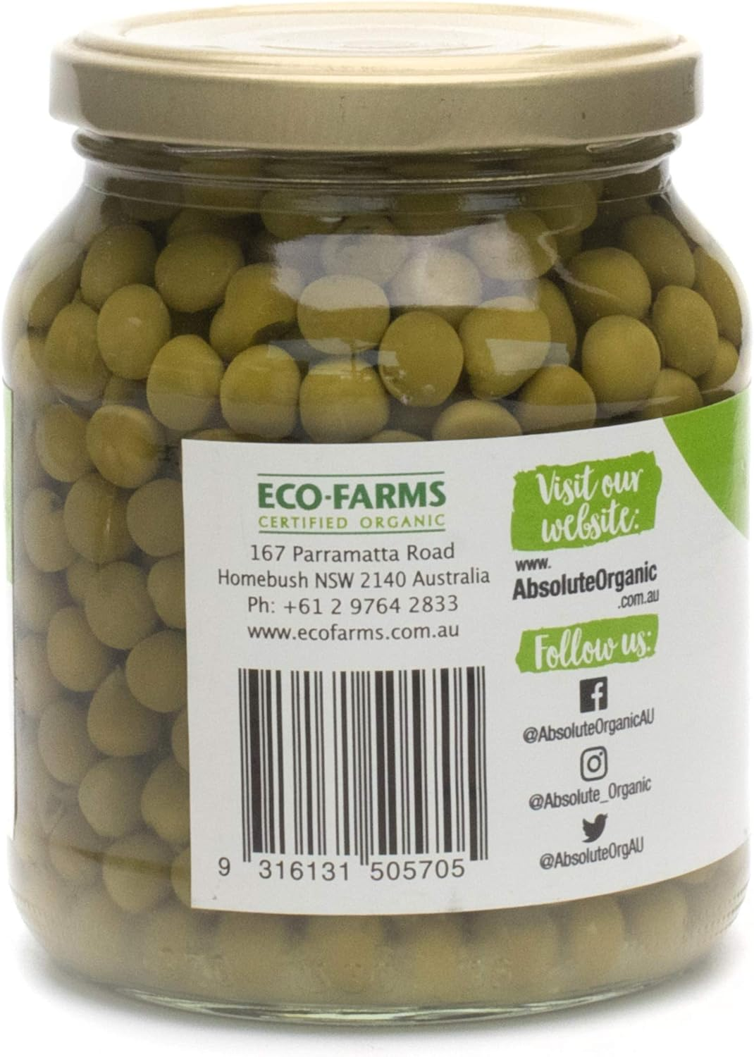 Absolute Organic Organic Garden Peas, 350G image number 2