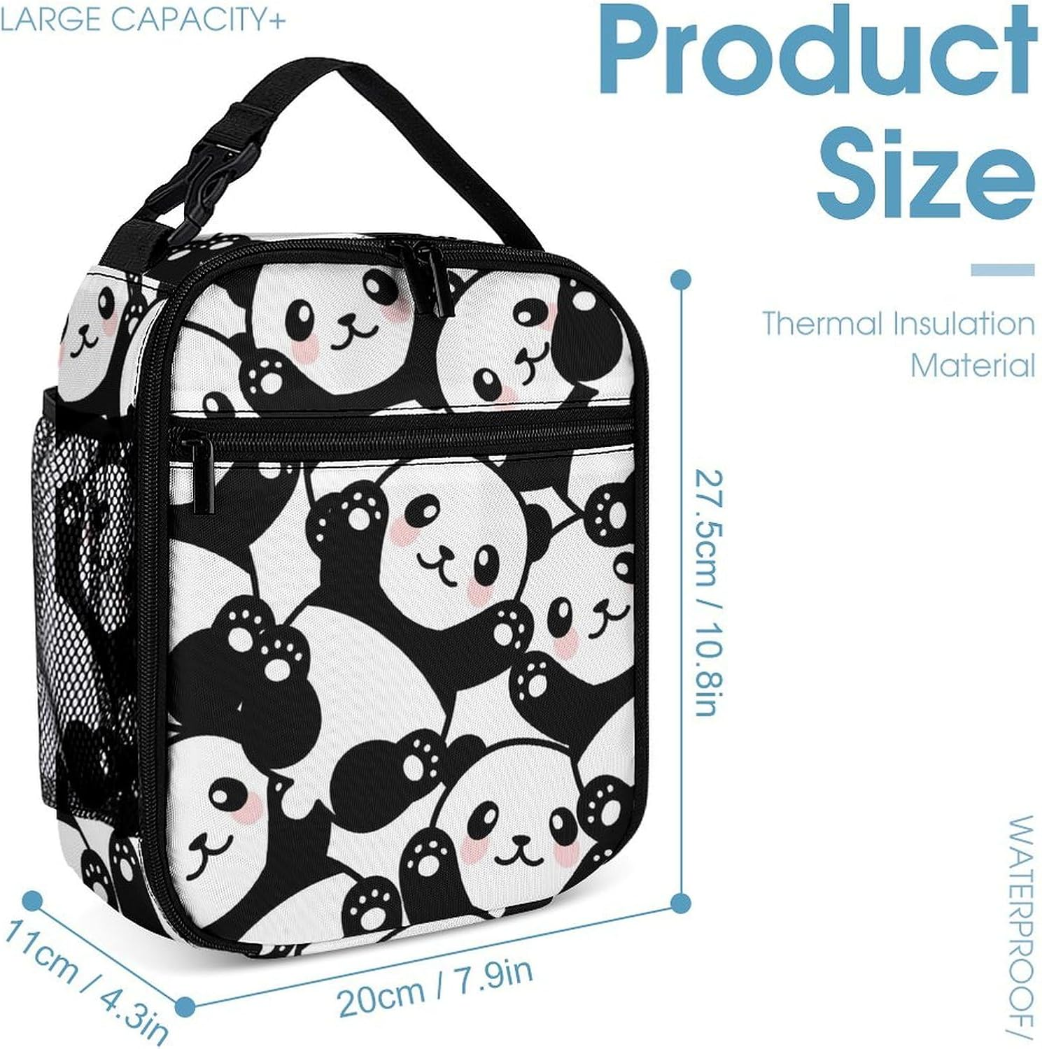 Homieblanket Panda Backpack for Kids Girls Boys School, 16 Inches Panda Bookbag, Panda Backpack for School image number 6