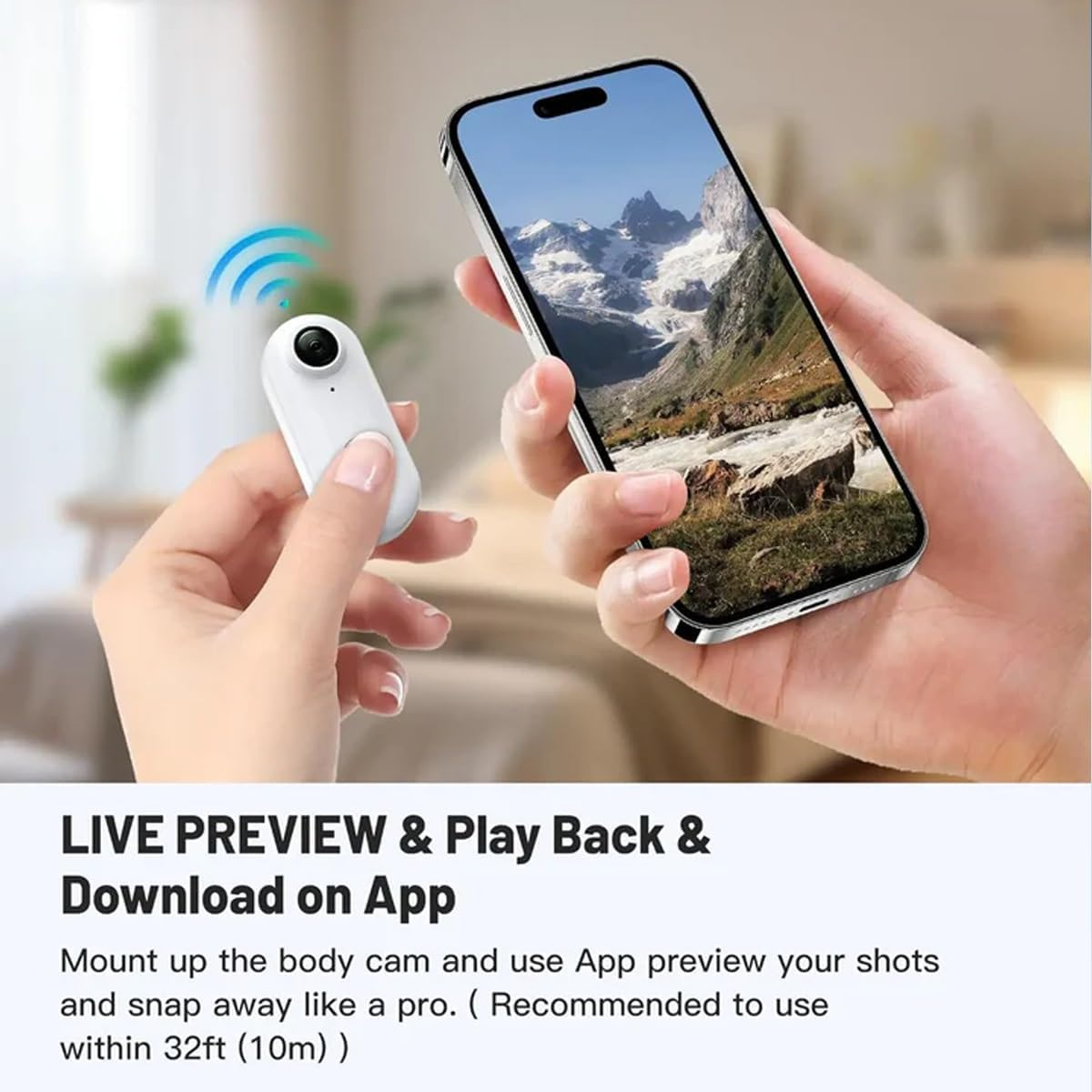 POV Pro 4K Wearable Thumb Camera, Rideview POV Camera with Spring Clip, Portable Mini Body Cam for Vlogging, Helmet Cam for Motorcycle Cycling Travel Pet Walking Sports image number 1