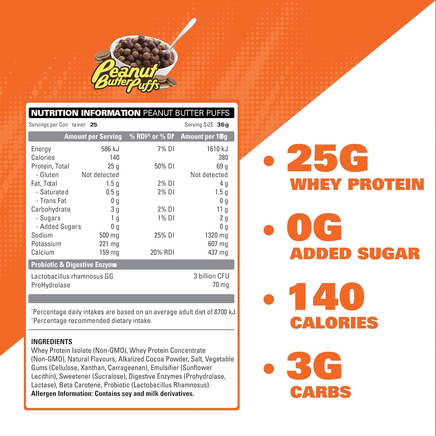 EHB Oxywhey Peanut Butter Puffs 1 Kg image number 3