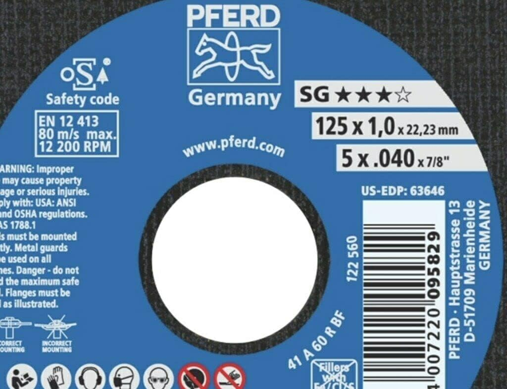 For Pferd 125Mm 5" Thin Cutting Disc Cut off Wheel Metal Angle Grinder 61341112 (1.0Mm|Box of 100 (Free Ammo Box)) image number 5