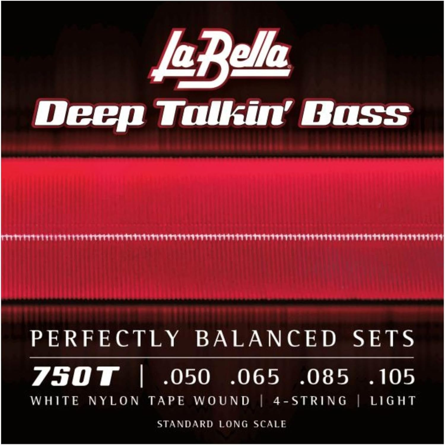 La Bella 760T-S Deep Talkin Brass White Nylon Tape Wound 4- String Short Scale 60-115 image number 4