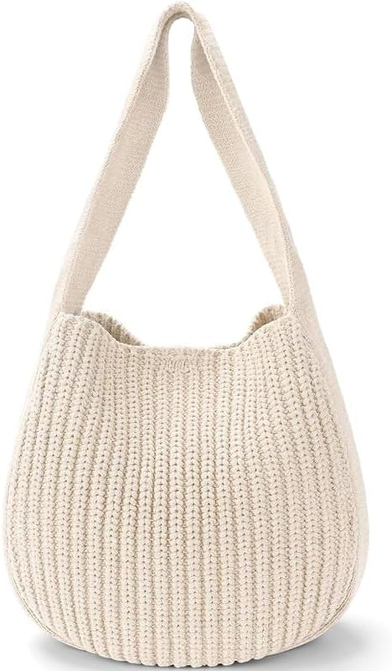 Namzi 1Pc White Knitted Bags，Stylish Solid Color! Perfect for Travel, Must Have in Luggage and Travel Gear image number 1