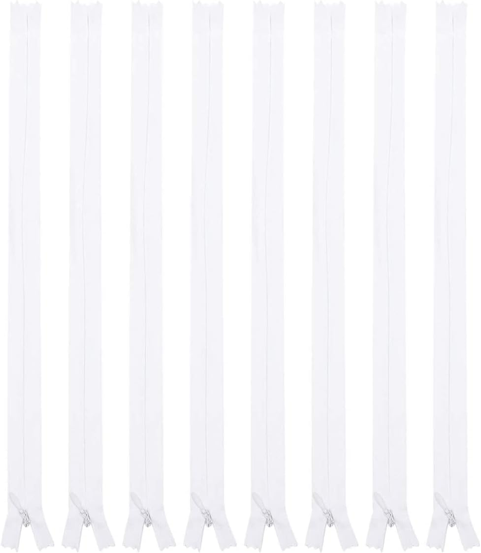 20Pcs Closed End Nylon Coil Zippers Tailor Sewer DIY Craft Sewing Colorful Sewing Zippers Supplies for Tailor Sewing Crafts 20Cm (Black)