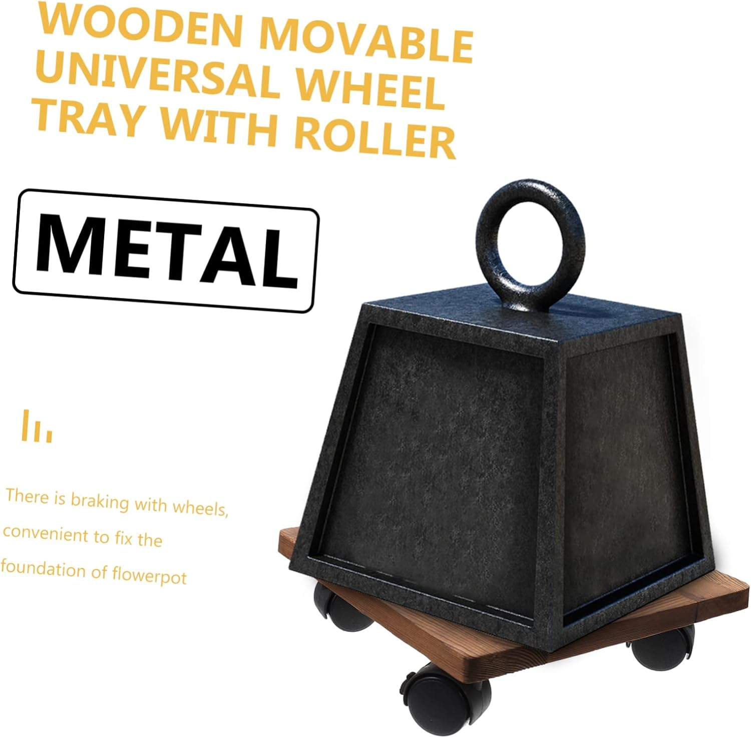 Movable Flowerpot Tray Wheel Casters Hollow Out Design for Indoor Plant Pot Stand Material image number 5
