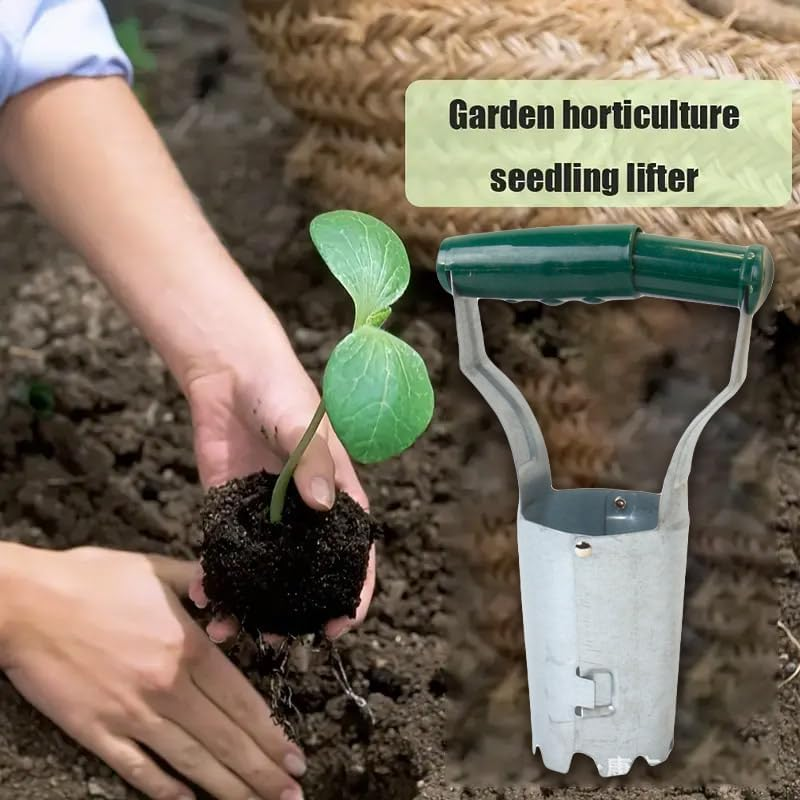 AIMALL Gardening Seedling Lifter Transplanter Tool &ndash; 8.7In Durable Zinc-Plated Iron Tool with Comfortable Plastic Handle for Vegetable and Flower Planting image number 6