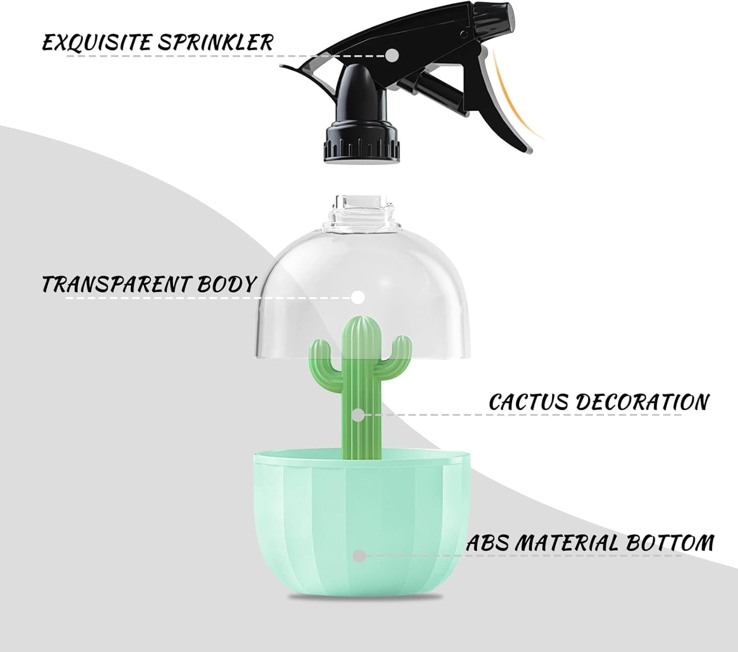 Water Spray Bottle, Watering Can for Indoor Plants with Adjustable Nozzle - 2 Ways Plastic Mister for Gardening (Green, One Size) image number 6