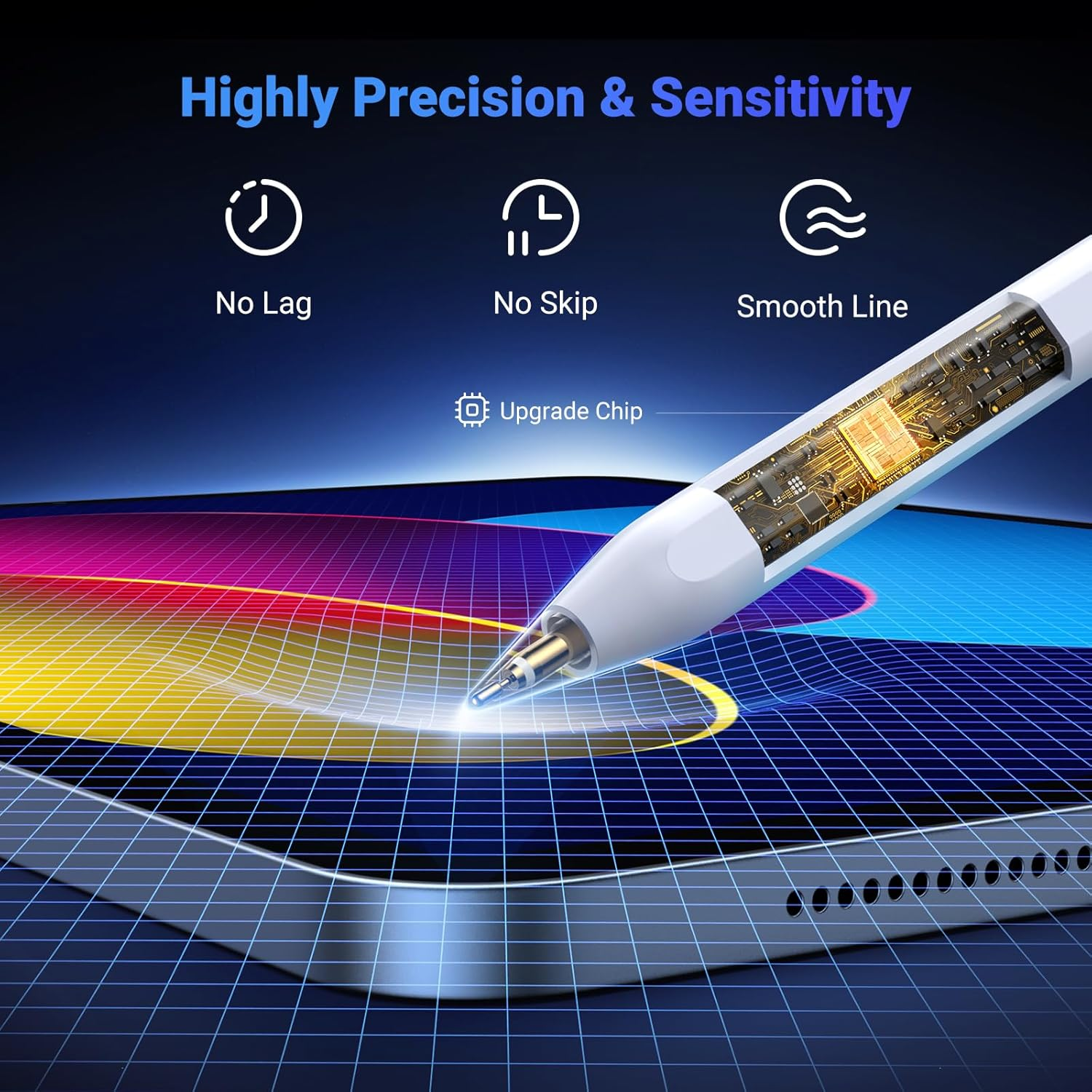 UGREEN Stylus Pencil 2Nd Generation, Magnetic Wireless Charging, Perfect Precision for Note-Taking, Drawing, Compatible with Ipad Air 3/4/5/6 12.9'', Ipad Pro 11", White image number 5