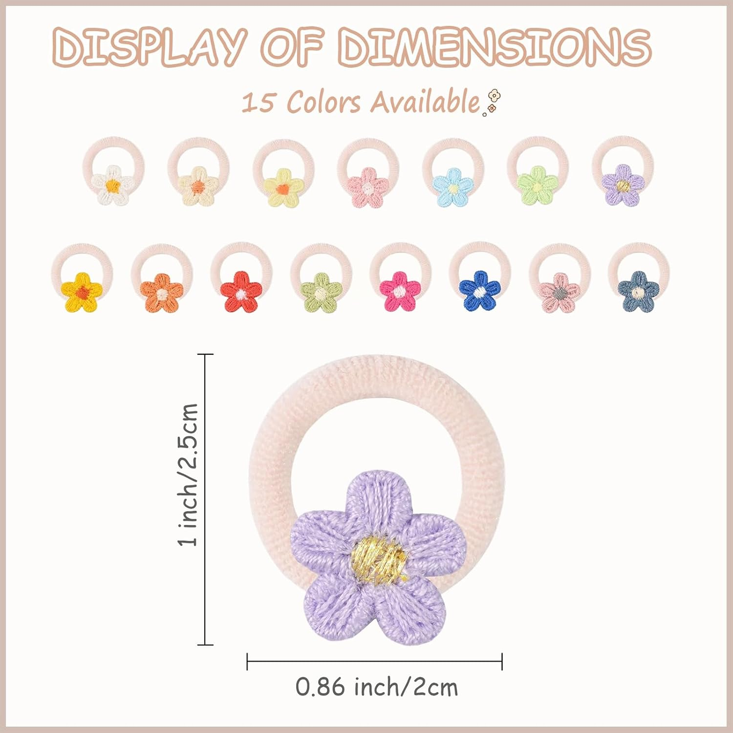 Evadollina Hair Ties Girls, 30 Pieces Hair Tie, Hair Accessories Girls, Hair Clips Girls, Colourful Flower Headbands, Christmas Gifts image number 5