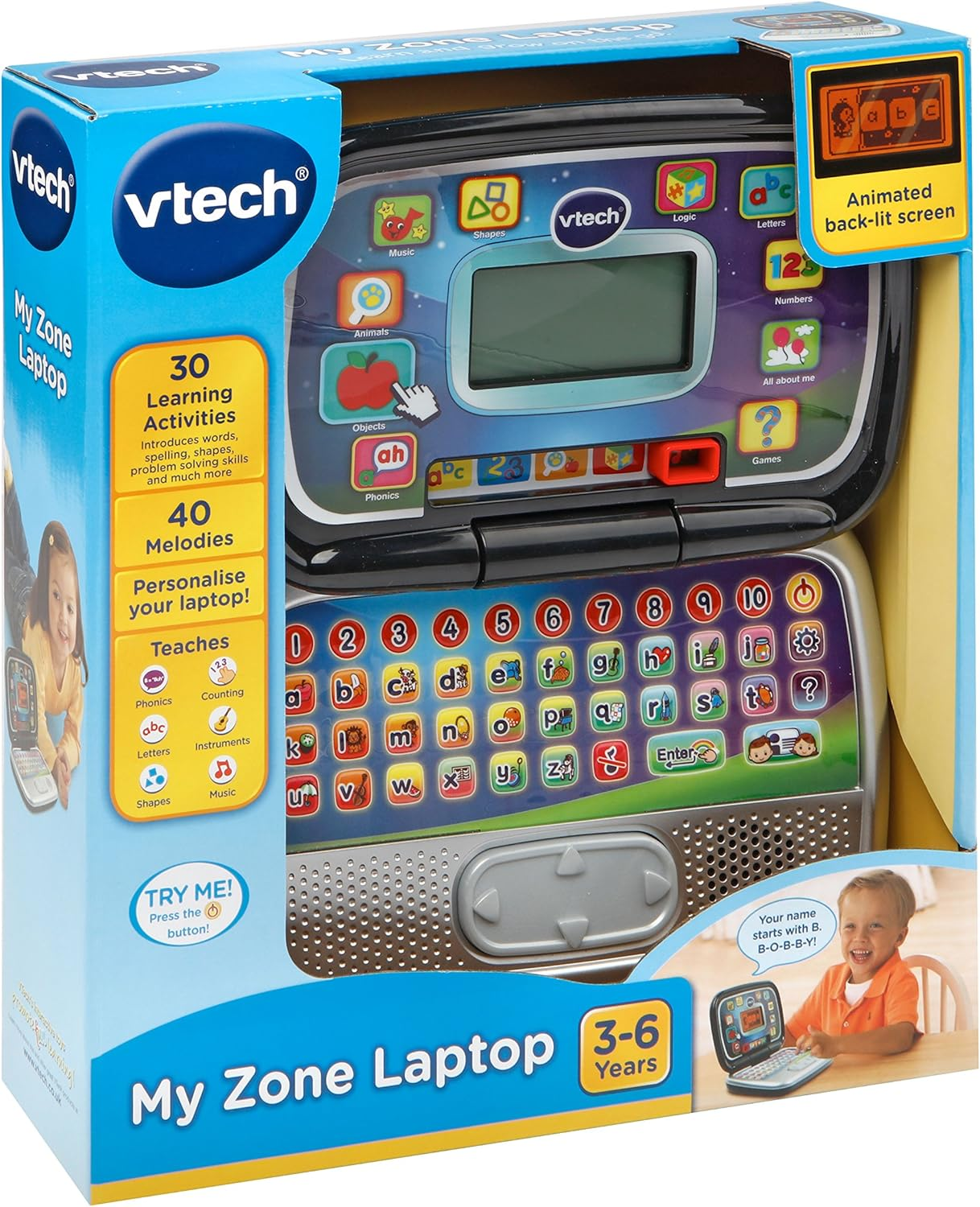 Vtech My Zone Laptop - Role Play Laptop, Kids Laptop - 196303 - Black image number 2