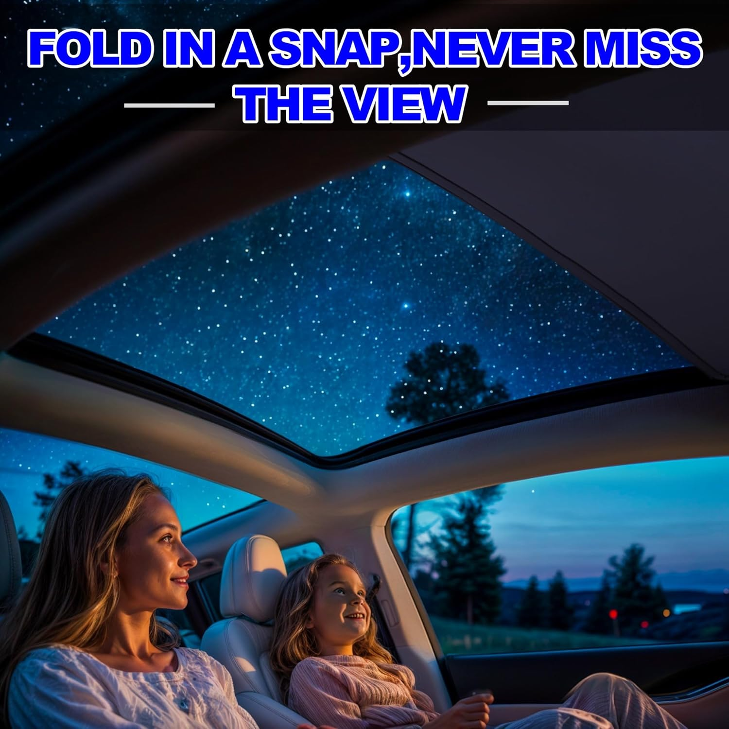 2025/2026 Tesla Model Y Juniper Sunshade Roof, Foldable Heat Blocking,Uv Protection & Reflective Sunroof Shade with Nano Ice-Crystal Coatings for Tesla Model Y Accessories image number 2