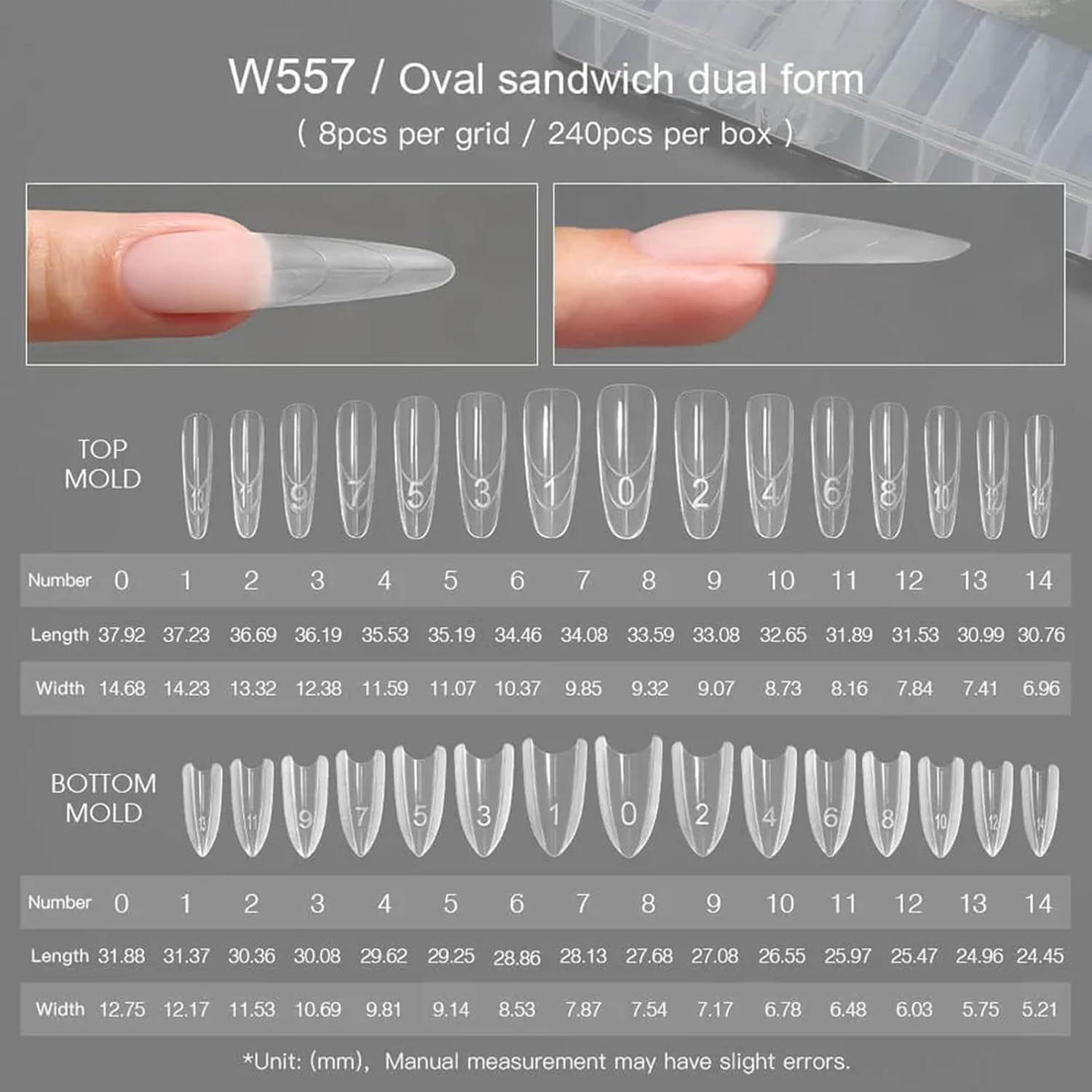 Sandwich Nail Extension Form, 480 Piece Gel Nail Tips Form, Professional Acrylic & Gel Nails Extension Forms, Duall-Sided, Easy to Use for Sculpting, Salon & DDIY Manicures, Strong & Flexible image number 2