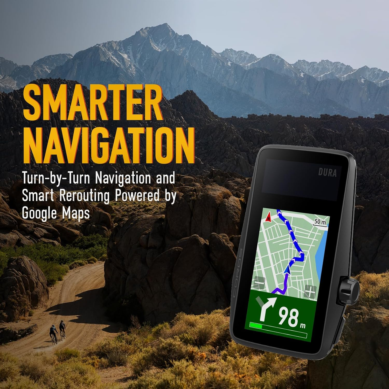 COROS DURA Solar GPS Cycling Units, 120-Hour GPS Battery Life, Solar Charging, 2.7" MIP Color Touchscreen, Fast Data Sync, Turn-By-Turn Navigation, Dual-Freq GPS, Strava, Ride with GPS, Komoot Routes image number 1