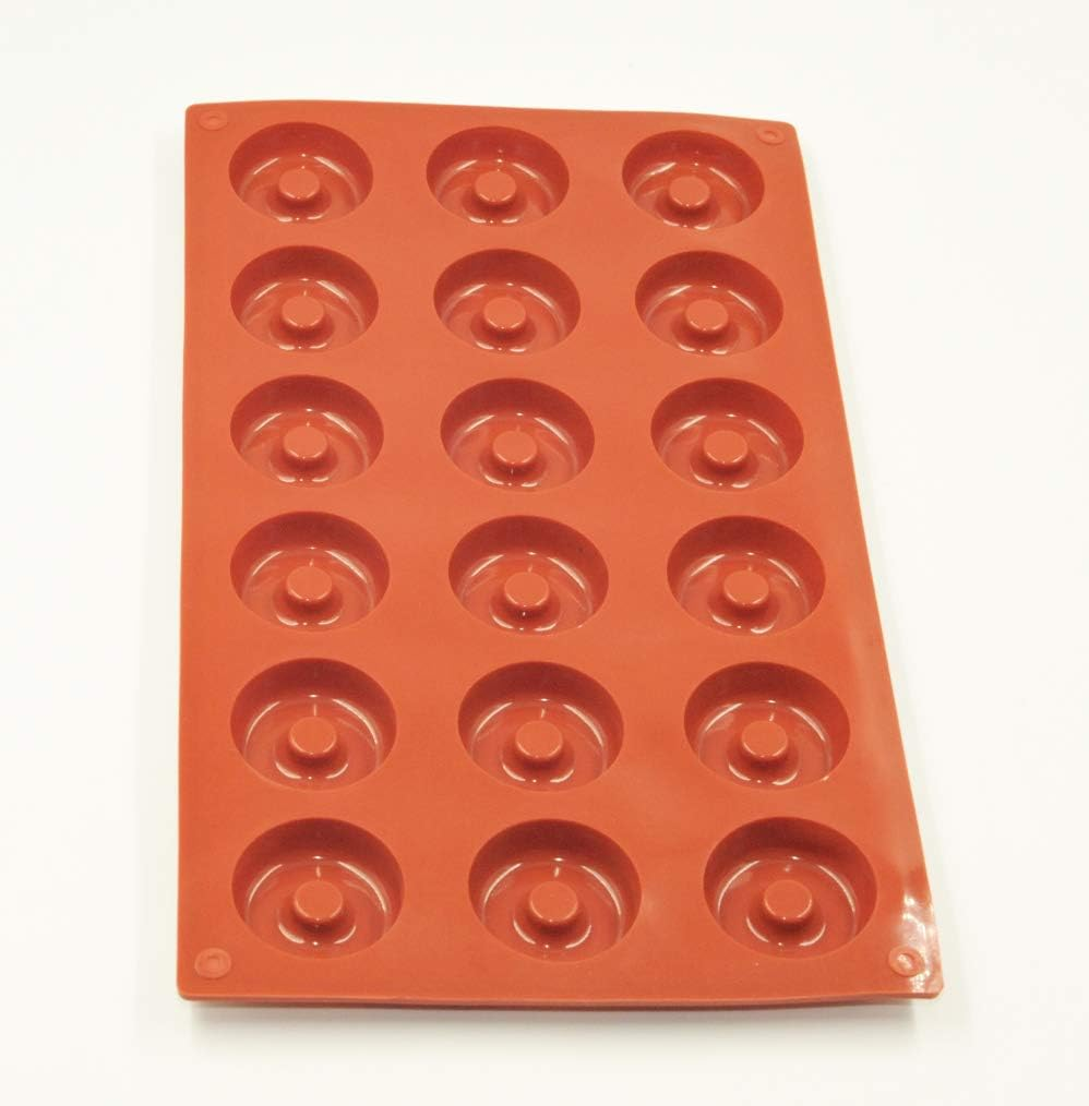 Selecto Bake Silicone Donut Molds 18-Cavity Doughnut Mould Non-Stick Donut Mould Baking Tray Donut Baking Pans for Making Doughnuts Cake Biscuit BPA Free Mini Cake Molds Tray for DIY image number 2