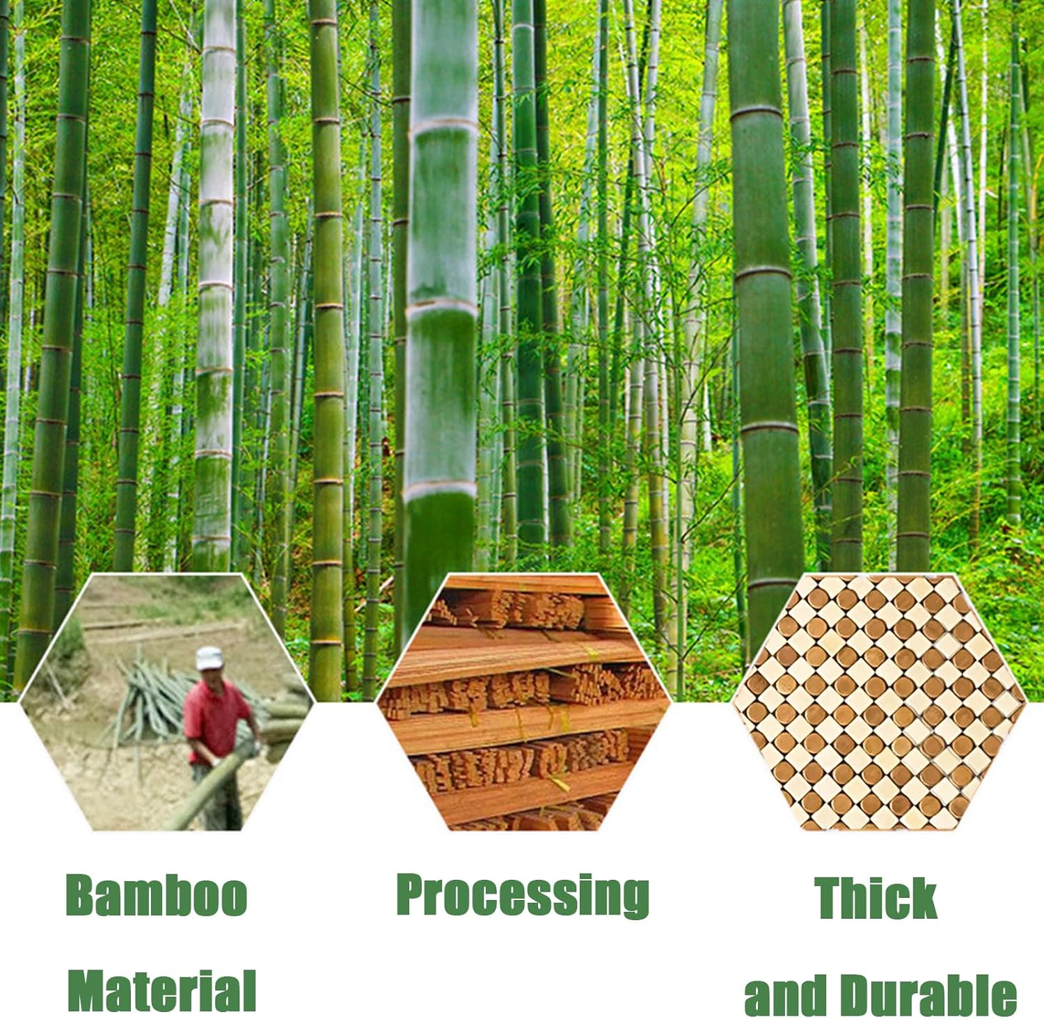 Bamboo Chair Seat Pad,Office Chair Square Seat Cushion Cooling Bamboo Car Seat Mat Summer Breathable Car Seat Cover Cushion for Auto Supplies Office Chair and Home Sofa Pads image number 4