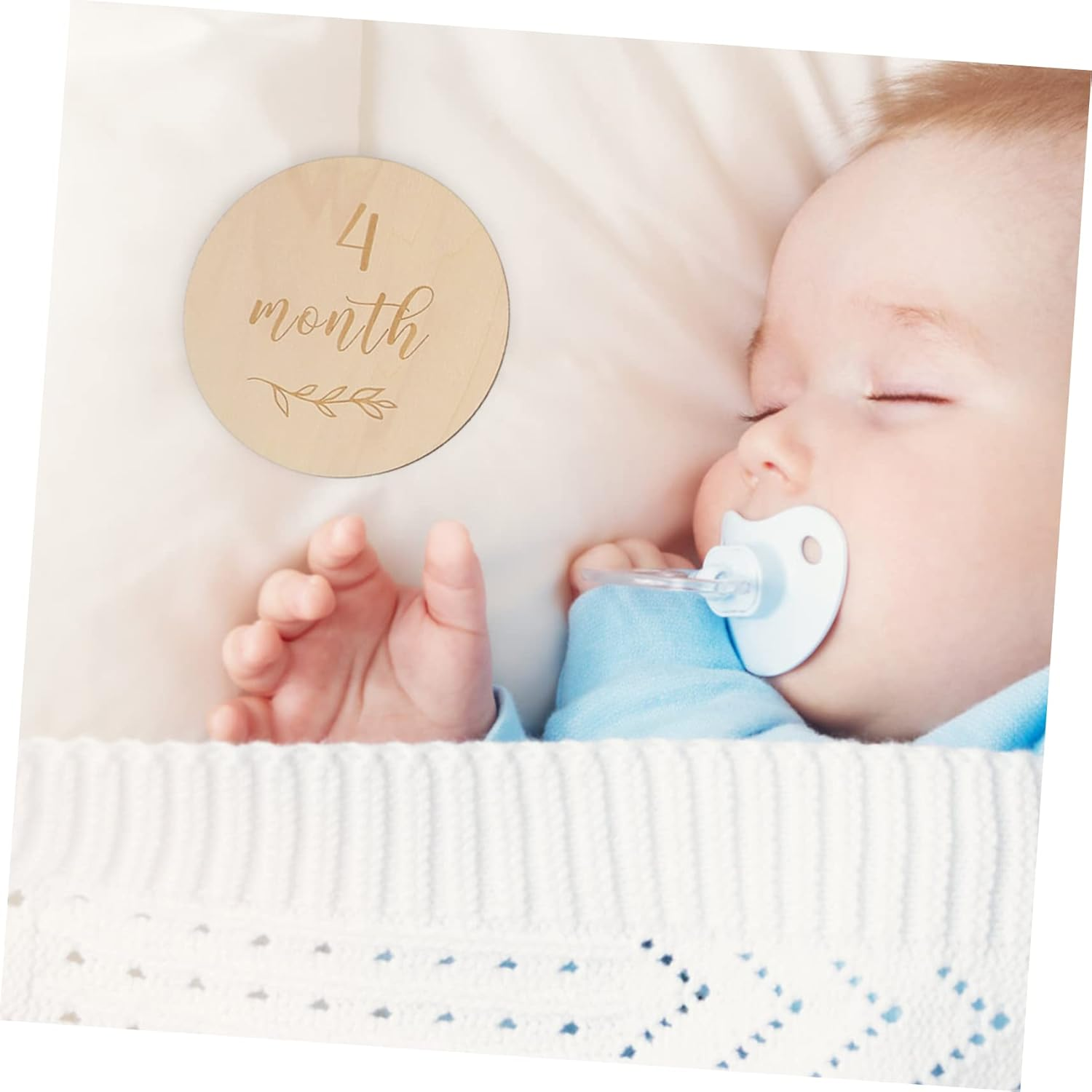 13Pcs Monthly Growth Cards Wooden Milestone Announcement Discs for Newborn Photography Photo Props Boy Girl Shower image number 4