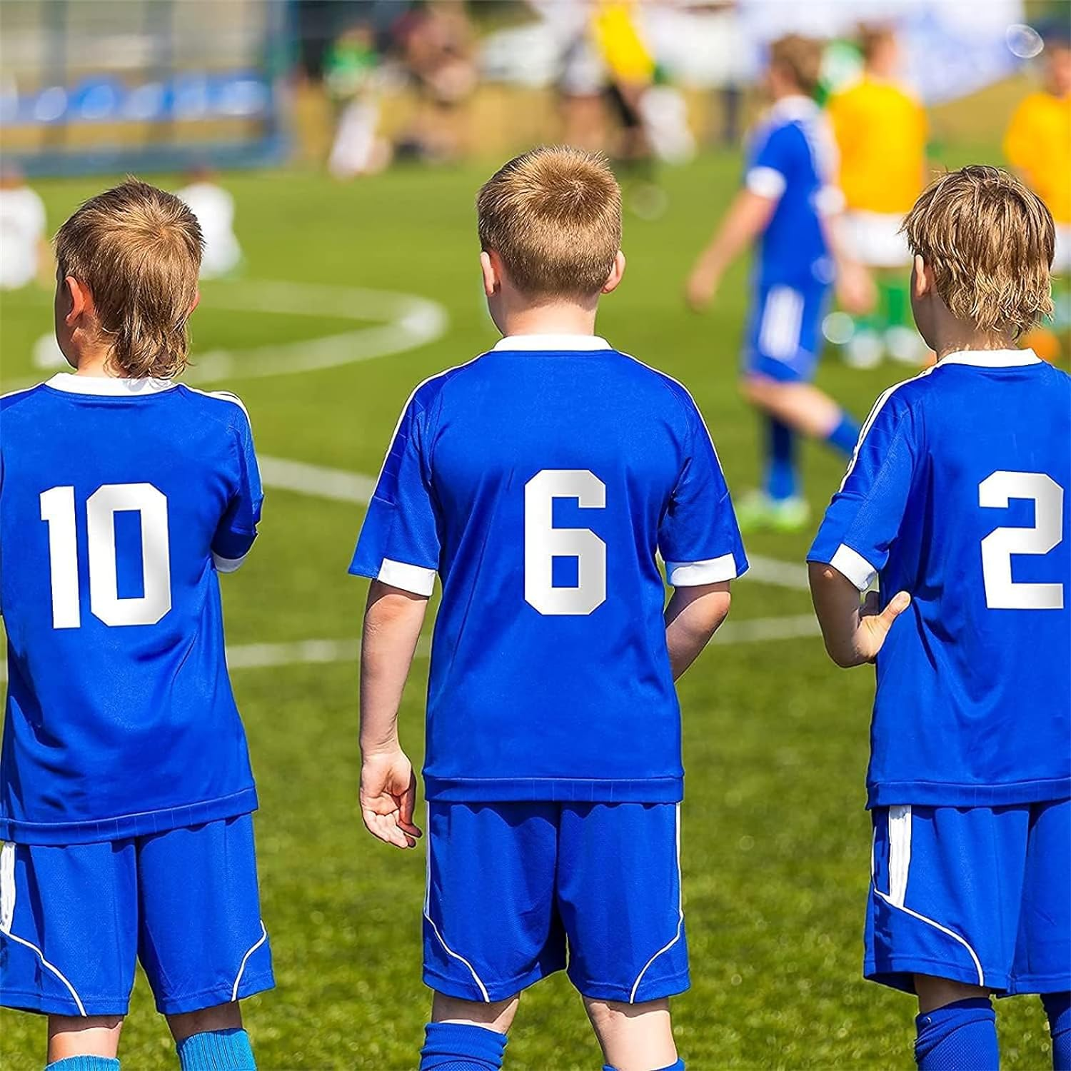 10 Pieces Heat Transfer Numbers, T Shirt Jersey Numbers, 0 to 9 Jersey Numbers for Team Uniform Sports T Shirt Basketball Baseball Football T-Shirts(White)