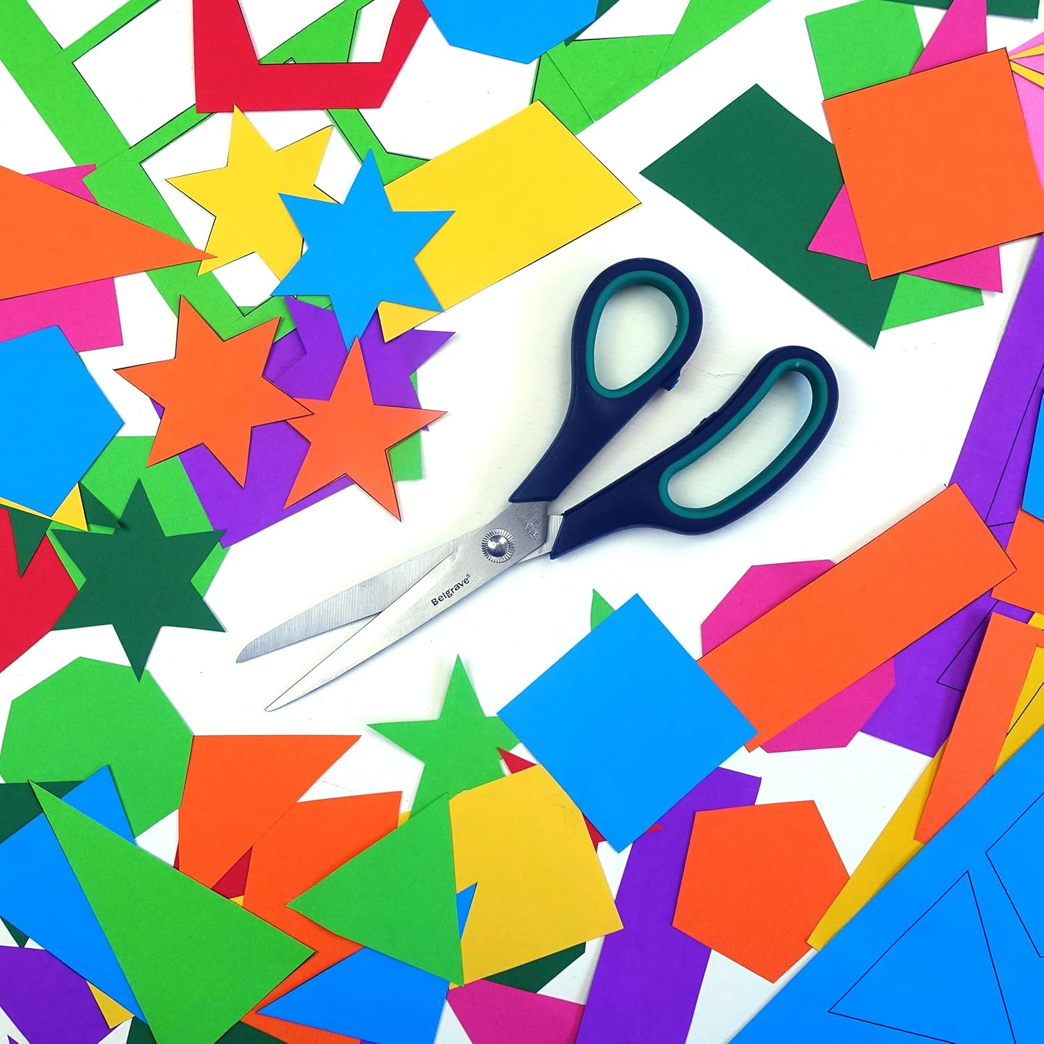 Belgrave General Purpose Scissors, 215Mm, Soft Padded Handles, Stainless Steel Blades, Blue & Green, Ideal for School, Home, and Office Use image number 1