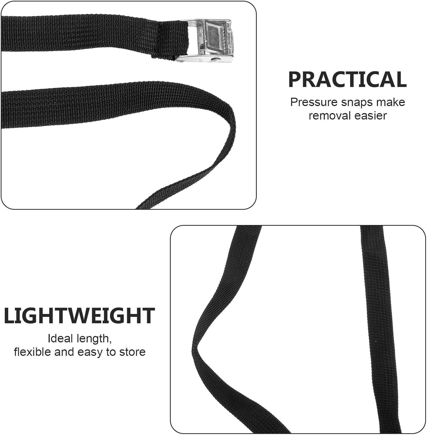 LIGHTAOTAO 2Pcs Roof Rack Tie down Straps Heavy Duty Equipment Bundling Belt with Buckle for Surfboard Kayak Fixing and Travel Luggage Security in Outdoor Activities