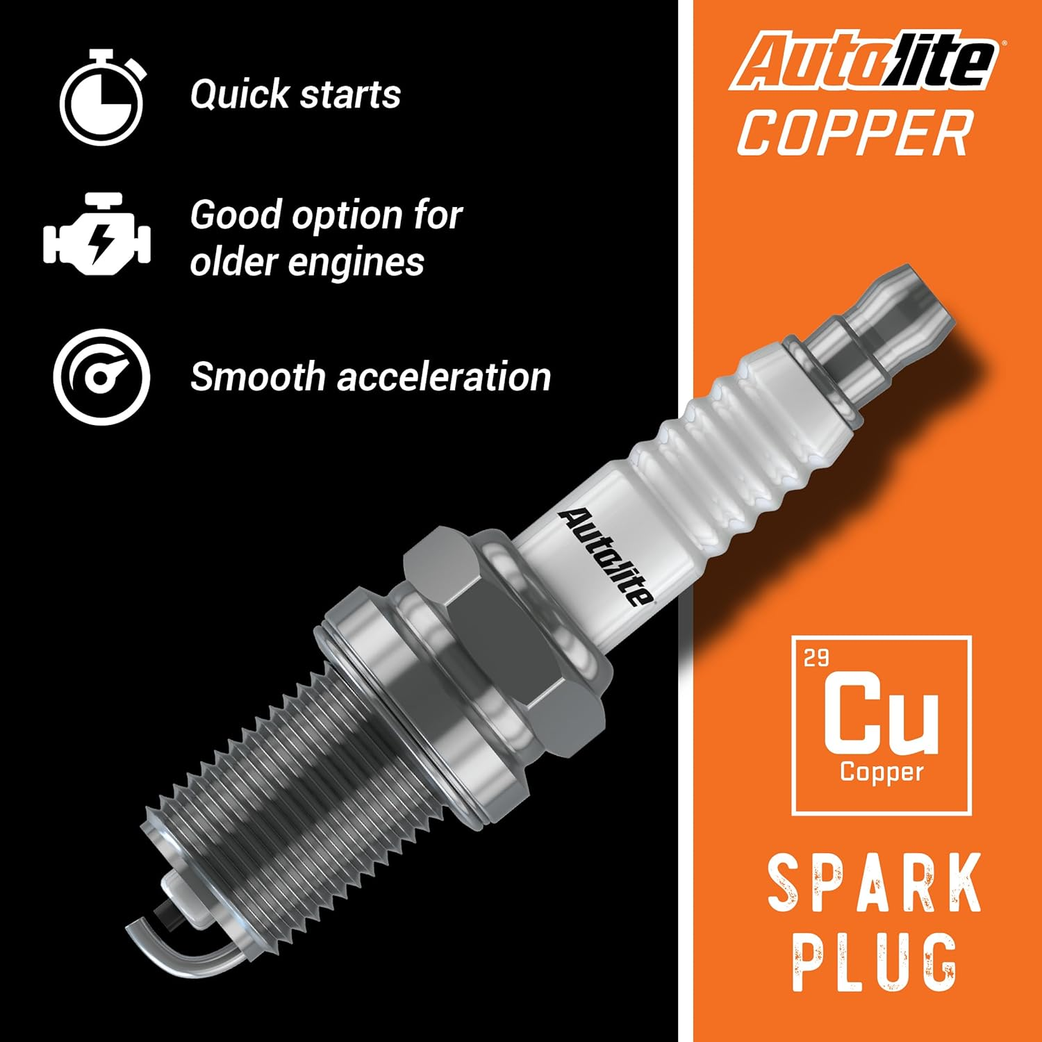 Autolite 3922 Copper Resistor Automotive Replacement Spark Plugs (4 Pack) image number 1