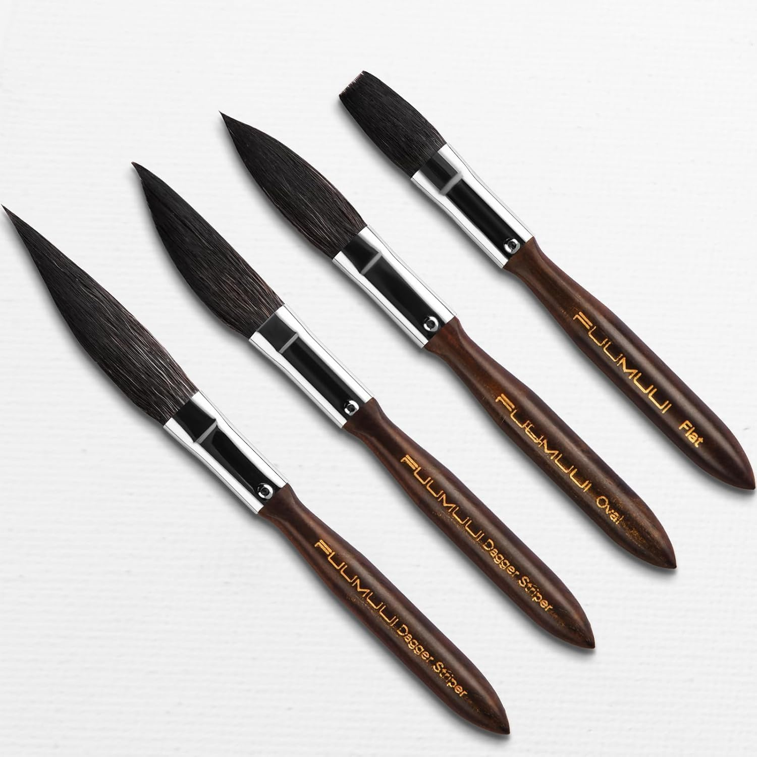 Squirrel Hair Pinstriping Brushes - 4 Squirrel Hair High Performance Striping Brushes, Multiple Sizes, Sword Liner Artist Brush, Sign Painting Brushes, Scroll Brushes - Watercolour Brushes image number 5