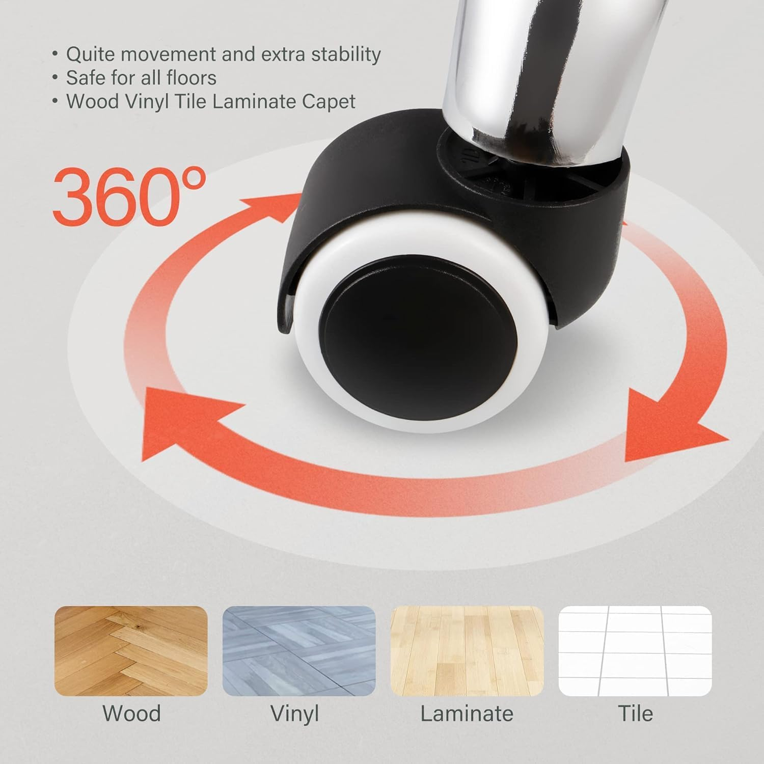 Salon Stool Swivel Rolling Stool with Wheels in 42-55 CM Height Adjustable Drafting Rolling Stools with Low Back Black image number 5