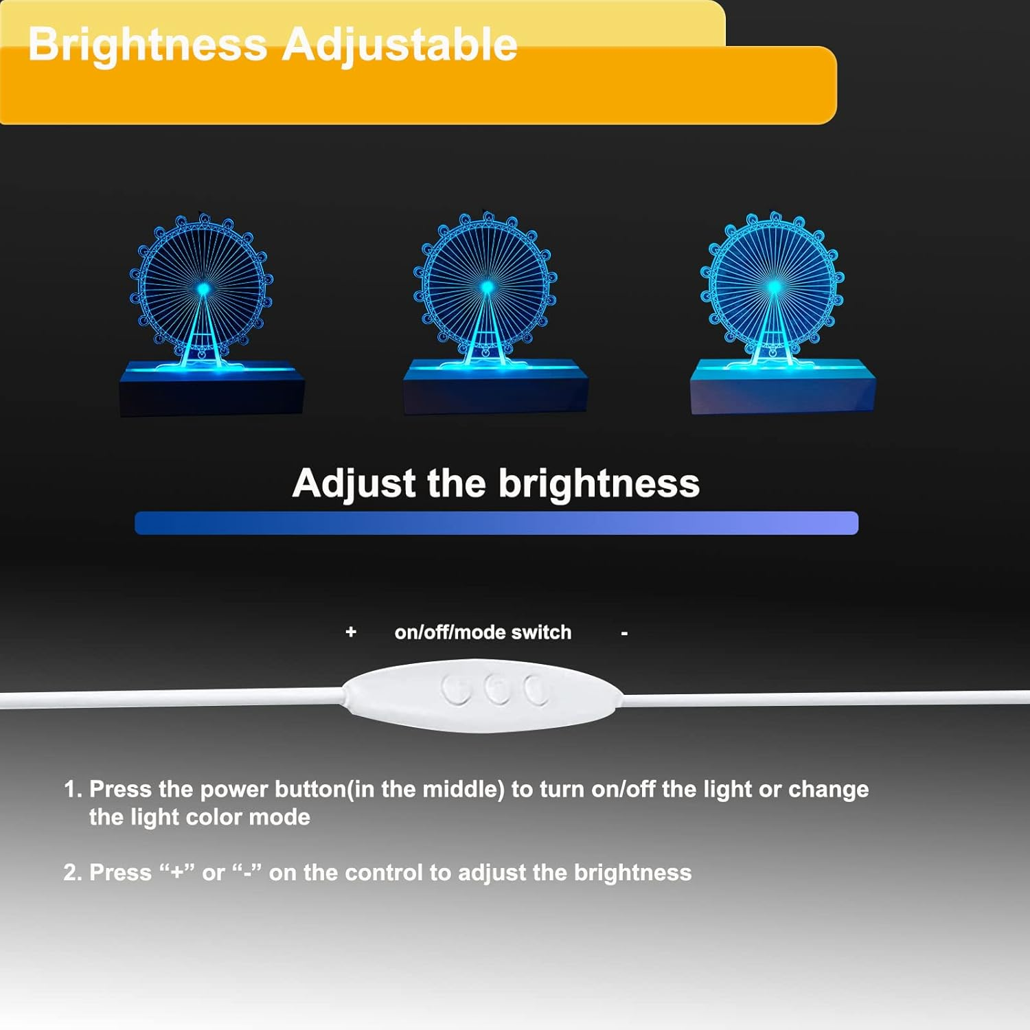 6 Inch Rectangle Display Pedestal, Colorful Rectangle Led Lights Display Base, Crystal Wooden Lighted Base Stand for Acrylic, Crystal, Night Light, Glass Resin Art