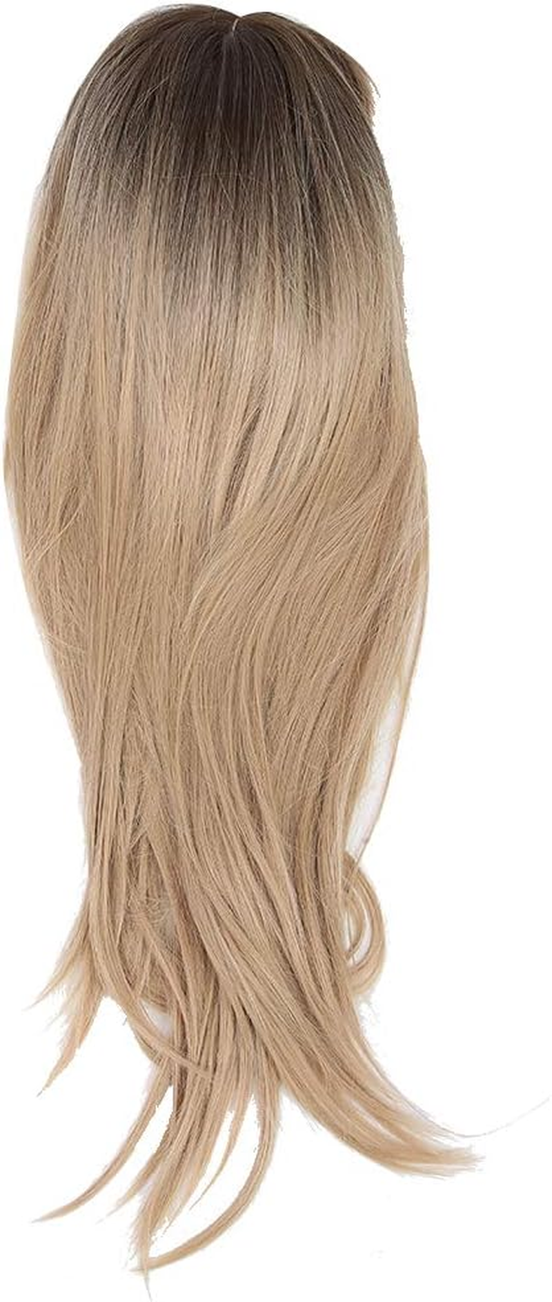 Synthetic Hair, Blonde Layered Synthetic Hair Wigs, Front Lace Wig, Long Straight Blonde Hair, Synthetic, Heat Resistant Fibre Hair for Women, 70 Cm, Lc288 image number 5