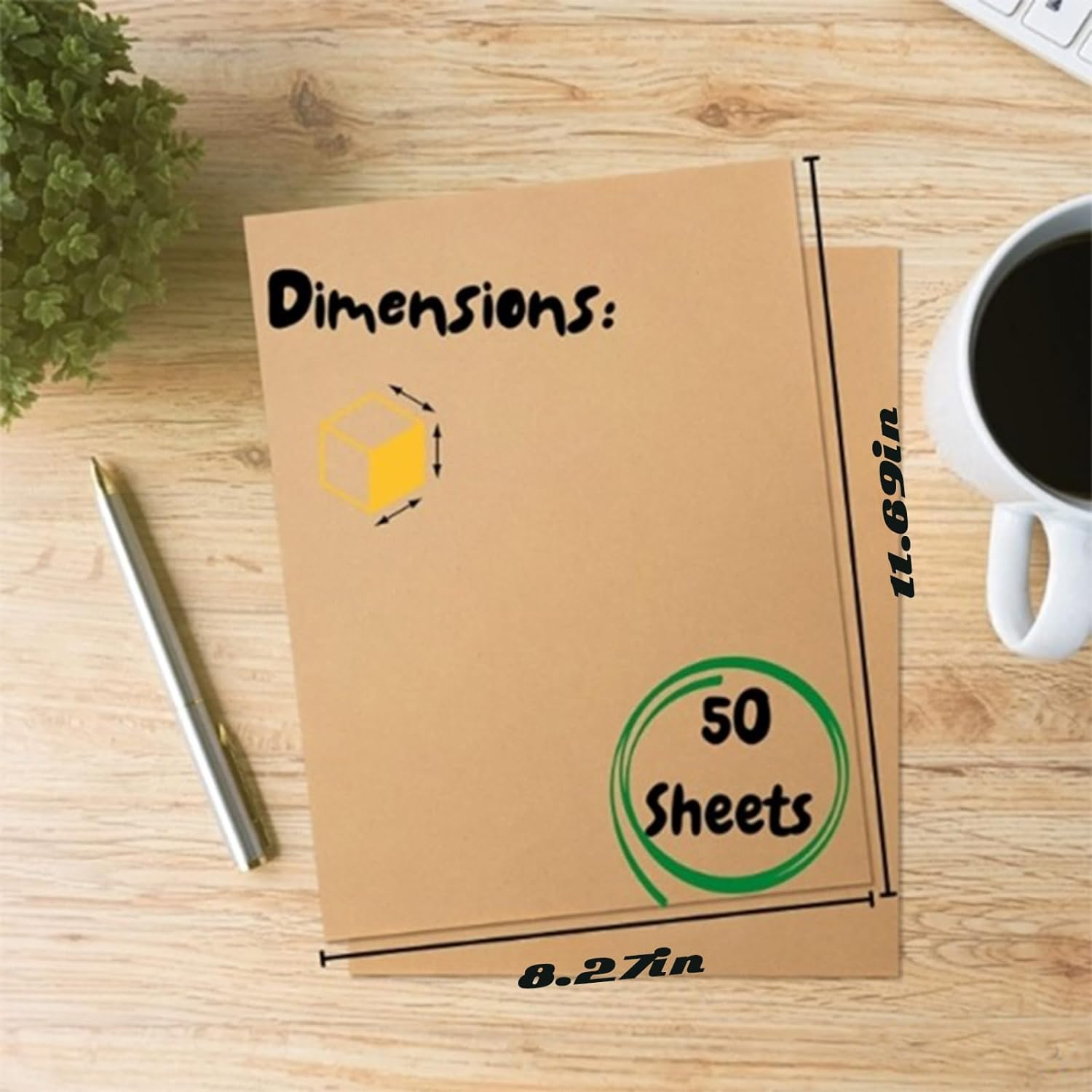 100 Pack Kraft Paper Sheets, A4 Size 8.27X11.69 Inches, Kraft Paper, Brown Craft Paper, Craft Paper Sheets, Brown Printer Paper, Kraft Stationary Paper image number 5