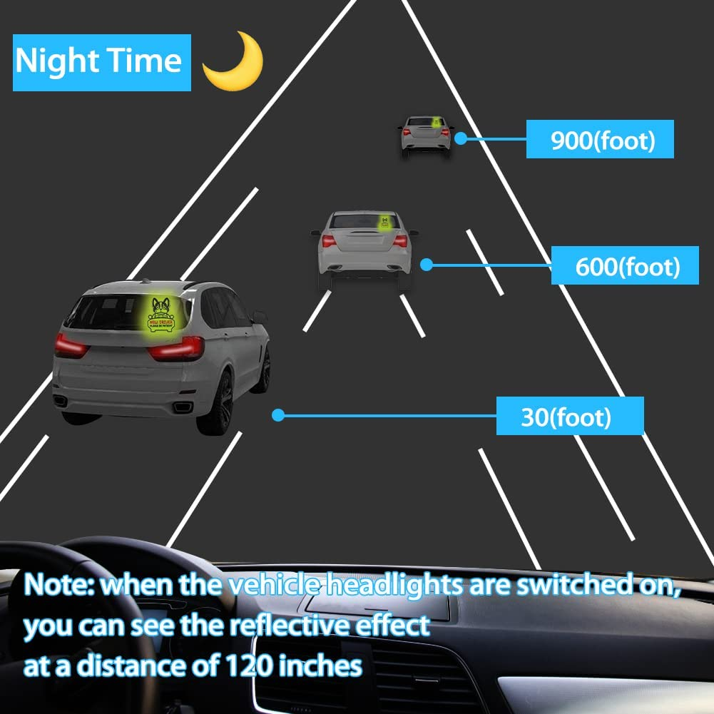 Set of 4 Reflective New Driver Magnet for Car New Driver Sticker Please Be Patient Sign Keep Distance Sticker Decal Automotive Magnets Safety Sign Car Bumper Magnet Vehicle Sign image number 5