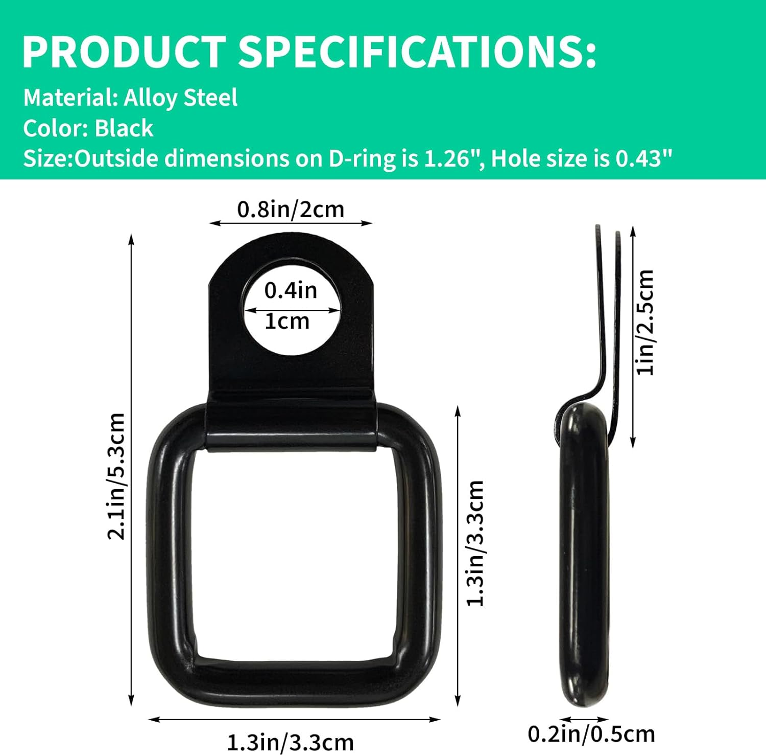 8-Pack D-Ring Tie down Anchors, Heavy Duty Trailer Truck Tie down Hooks for Truck, Trailer, Camper, Warehouse, Garage, Boat image number 3