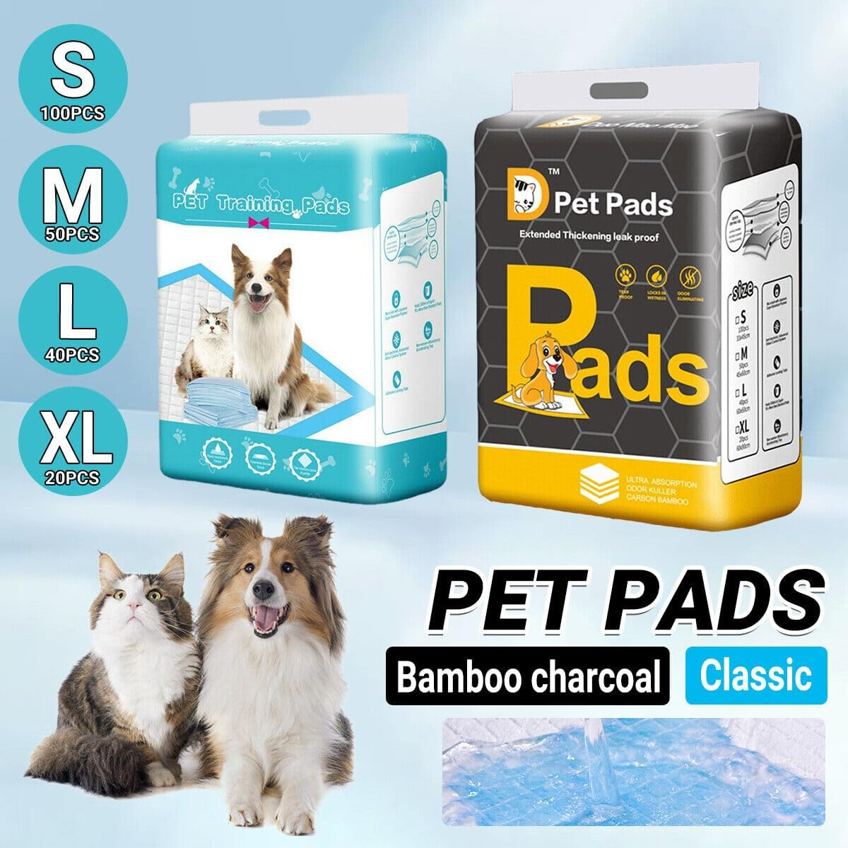 Generic Disposable Dog Pet Training Pee Pads, Ultra Absorbent Wee-Wee Underpads, Incontinence Puppy Bed Pads, Unscented Portable for Outdoor Use (Medium - 45X60Cm, 50Pcs) image number 5