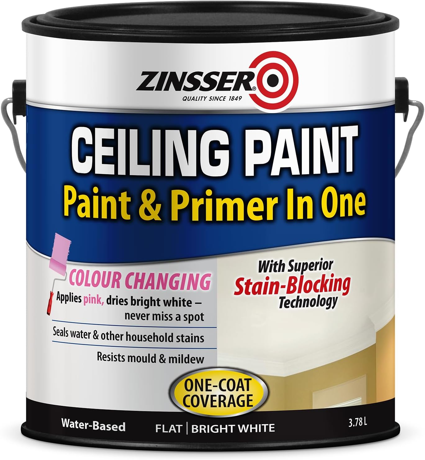 Zinsser Ceiling Paint, White, 3.78 Litre image number 2