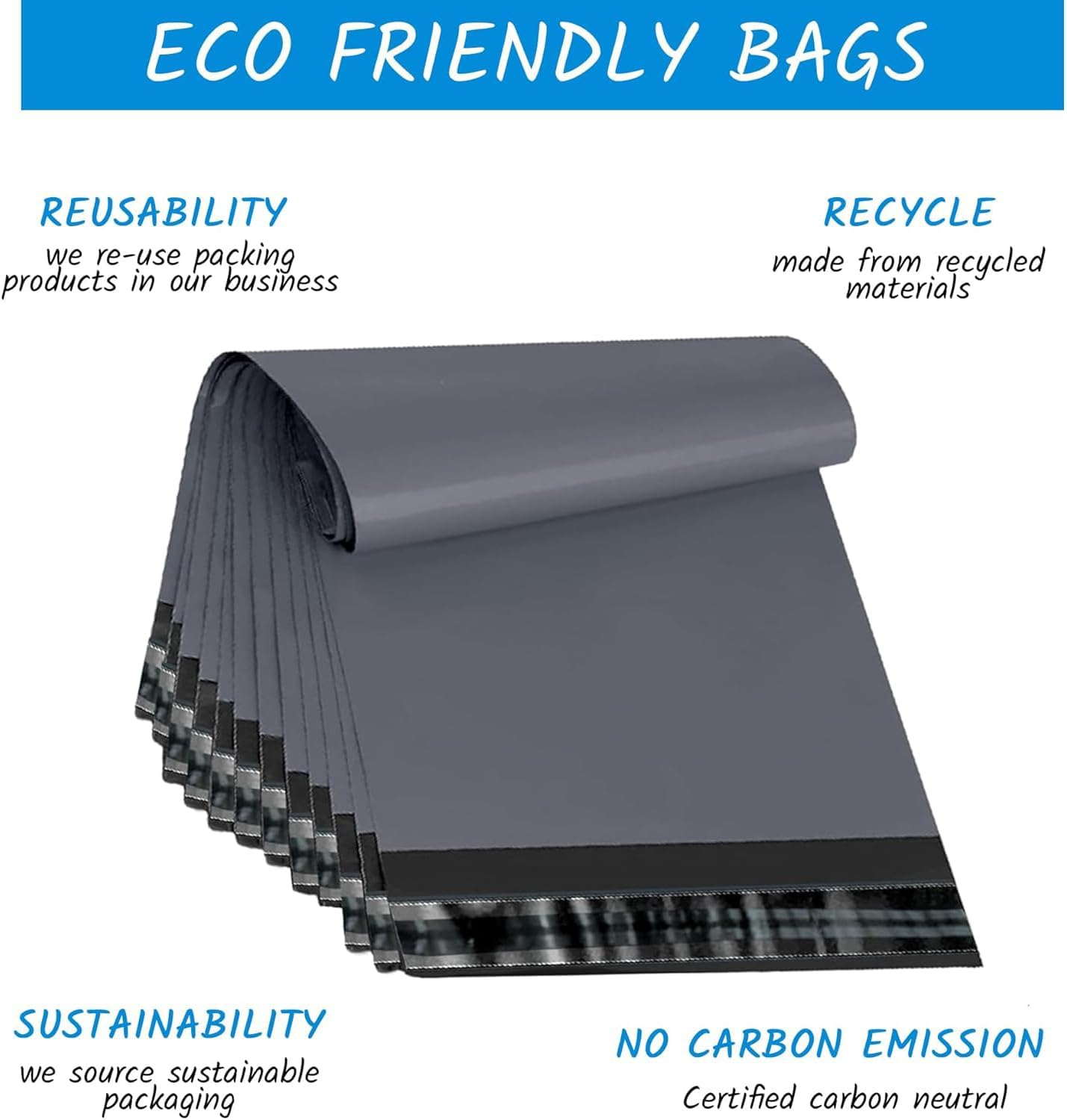 ABZ 25 Grey Mailing Poly Postal Bags Extra Small to Large Postage Packaging Mailers Posting Shipping Post Parcels Package Bags Delivery Bag Shipping Bags (14 X 21) image number 1