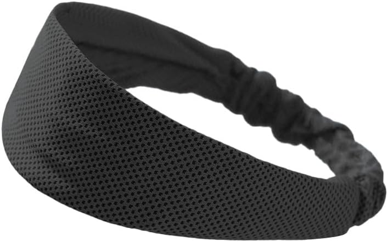 Unisex Cooling Sports Headband, Moisture Wicking Non-Slip Sweatband for Running, Yoga, Gym, Fitness - Men Women Adjustable Athletic Headband